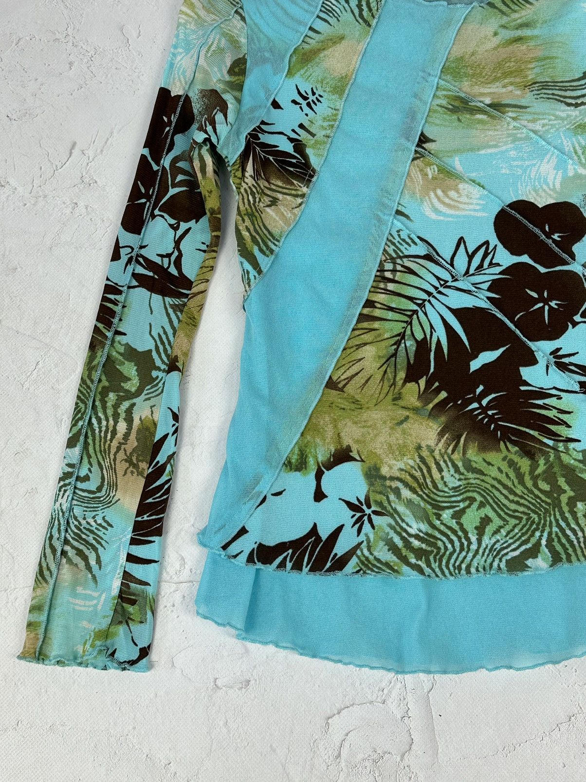Japanese Brand × Vintage Vintage Floral Mesh Long Sleeve Size S / US 4 / IT 40 - 2 Thumbnail