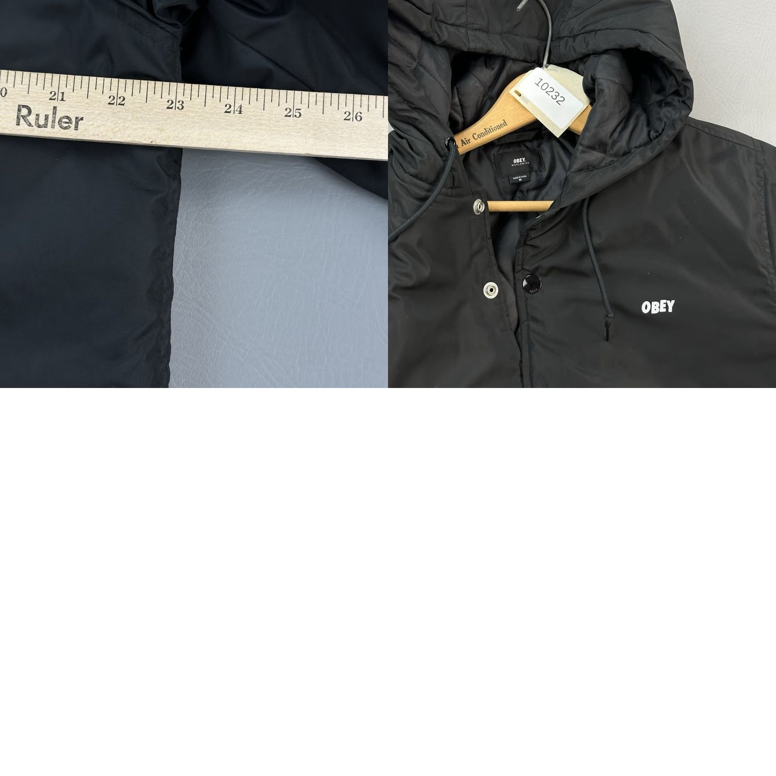 Obey Obey Parka Jacket Mens Medium Black Insulated Snap Front Streetwear Logo Quilted Zipper Long Jacket Seasonal Fall Winter Spring Long Size US M / EU 48-50 / 2 - 9 Thumbnail