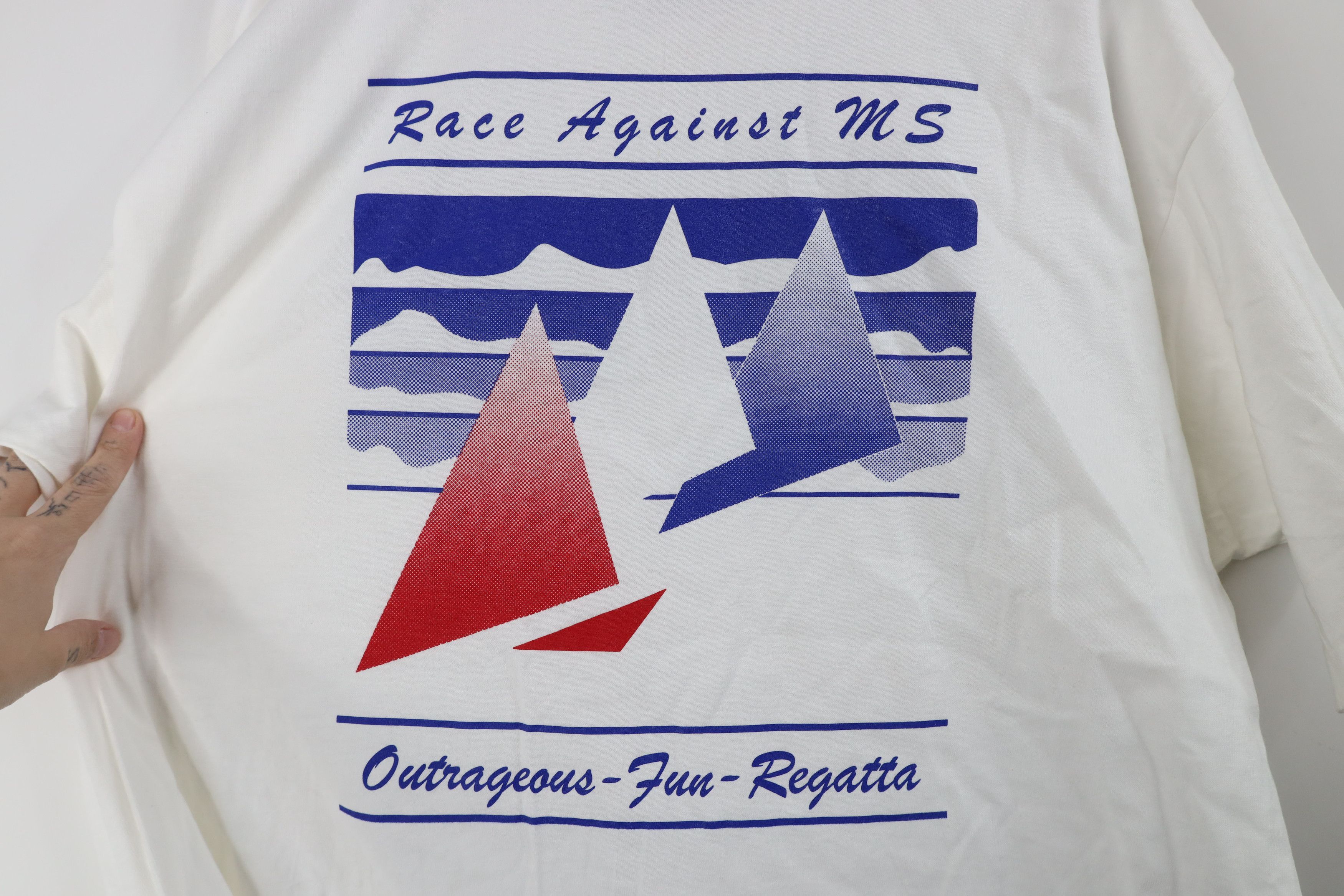 Vintage Vintage 90s 1996 Sclerosis MS Regatta Boat T-Shirt USA Size US XL / EU 56 / 4 - 12 Thumbnail