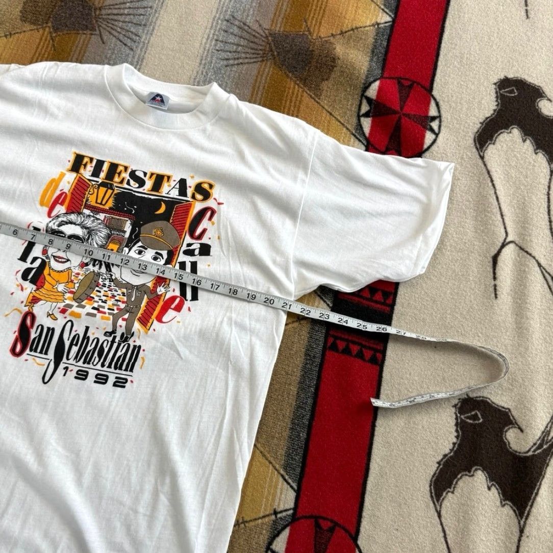 Vintage VINTAGE 1992 Fiestas De La Calle San Sebastián T-Shirt XL Men Short Sleeve White 90s Music Regular Fit Single Stitch Size US XL / EU 56 / 4 - 6 Thumbnail