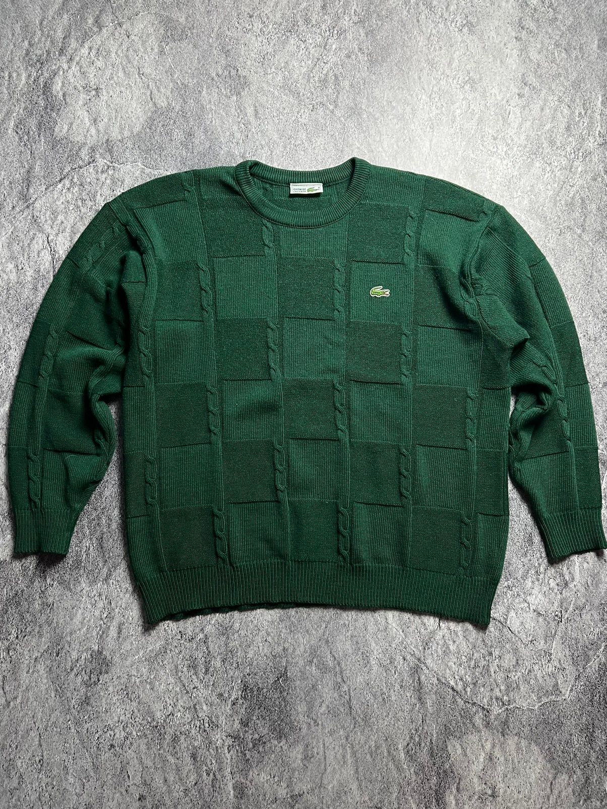 Pre-owned Lacoste X Vintage Lacoste Fisherman Japan Style Oversized Knit Sweater In Green