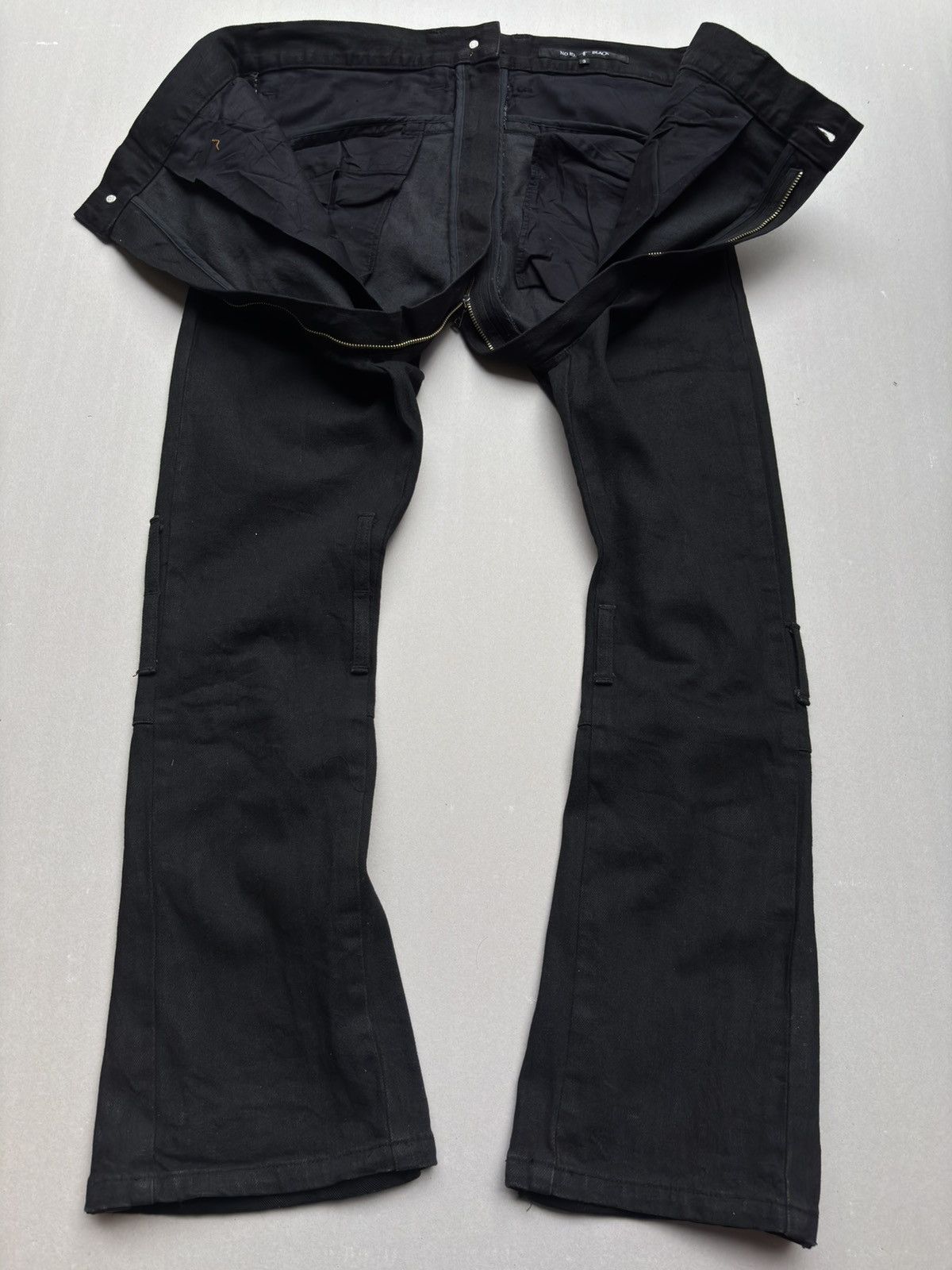 Japanese Brand NO ID drop croth split flare jeans Size US 28 / EU 44 - 2 Thumbnail