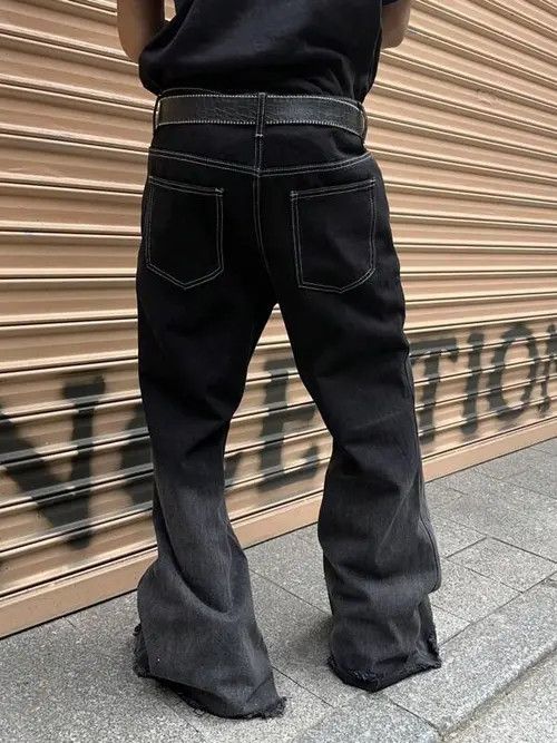 Japanese Brand × Jean Flared Relaxed Wide Leg Jeans Futuristic Size US 34 / EU 50 - 2 Thumbnail