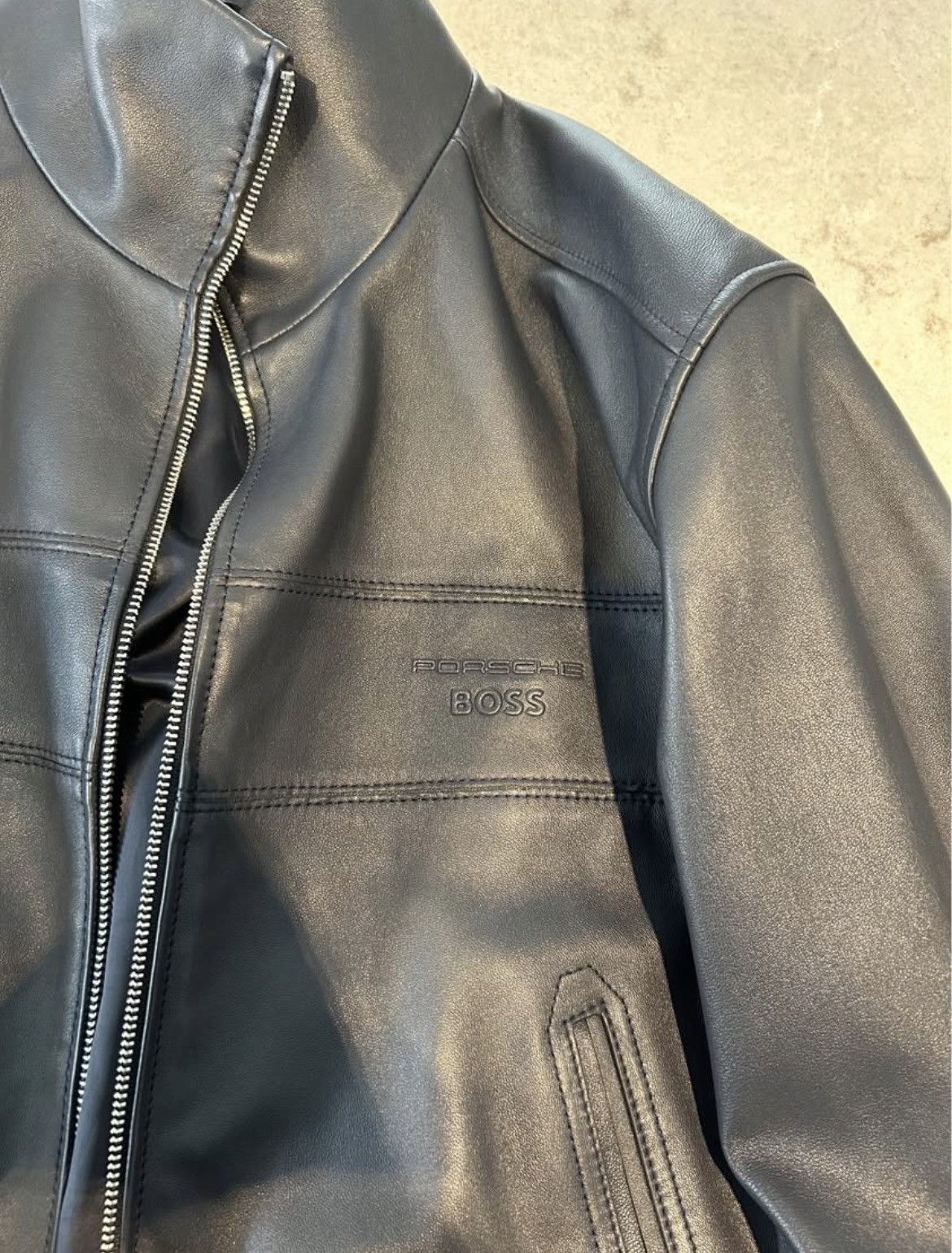 Hugo Boss Boss x Porsche Leather Jacket in Dark Blue medium Size US M / EU 48-50 / 2 - 2 Thumbnail