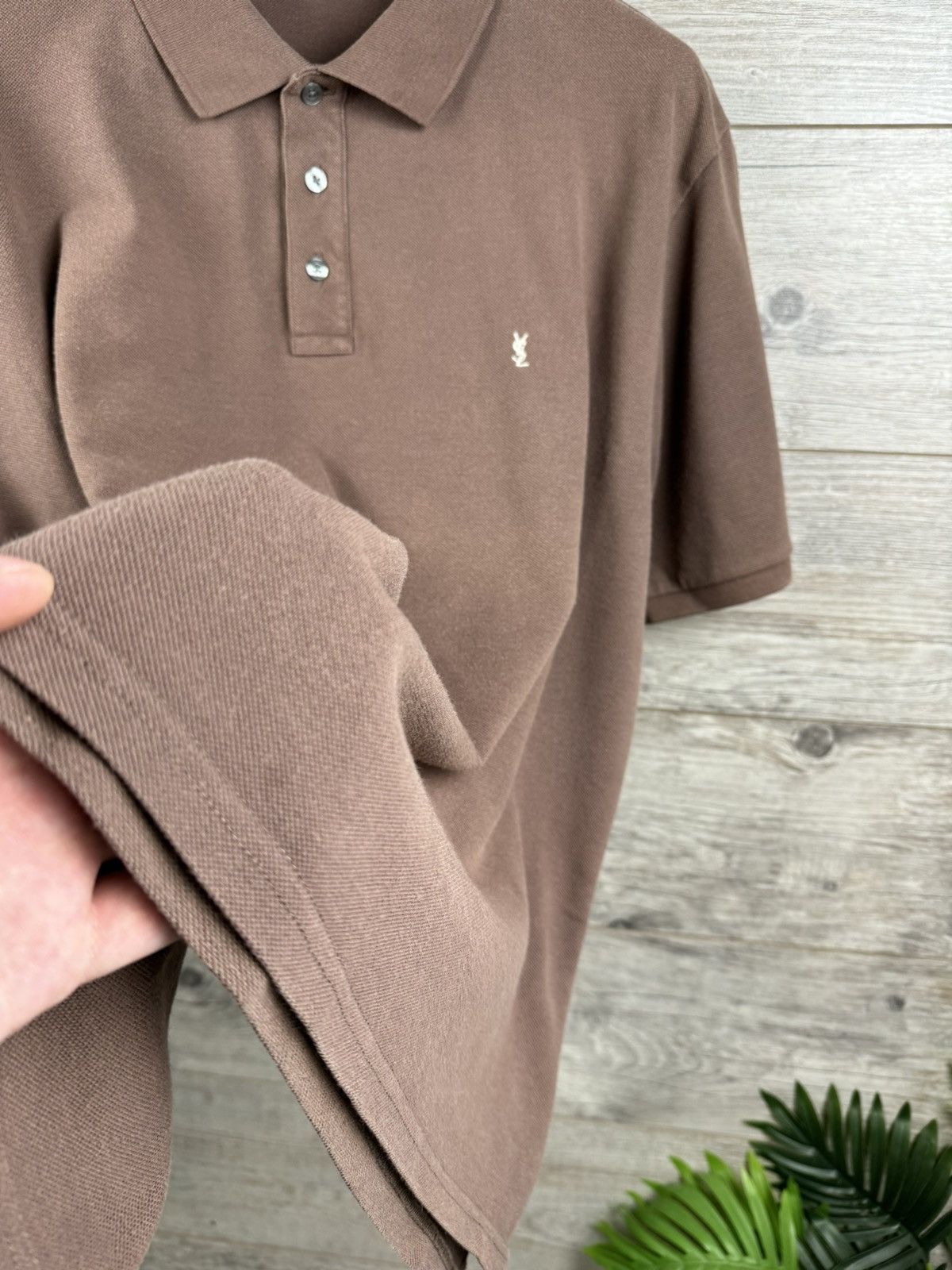 Polo shirt Yves Saint Laurent Brown size XXL YSL Vintage tee