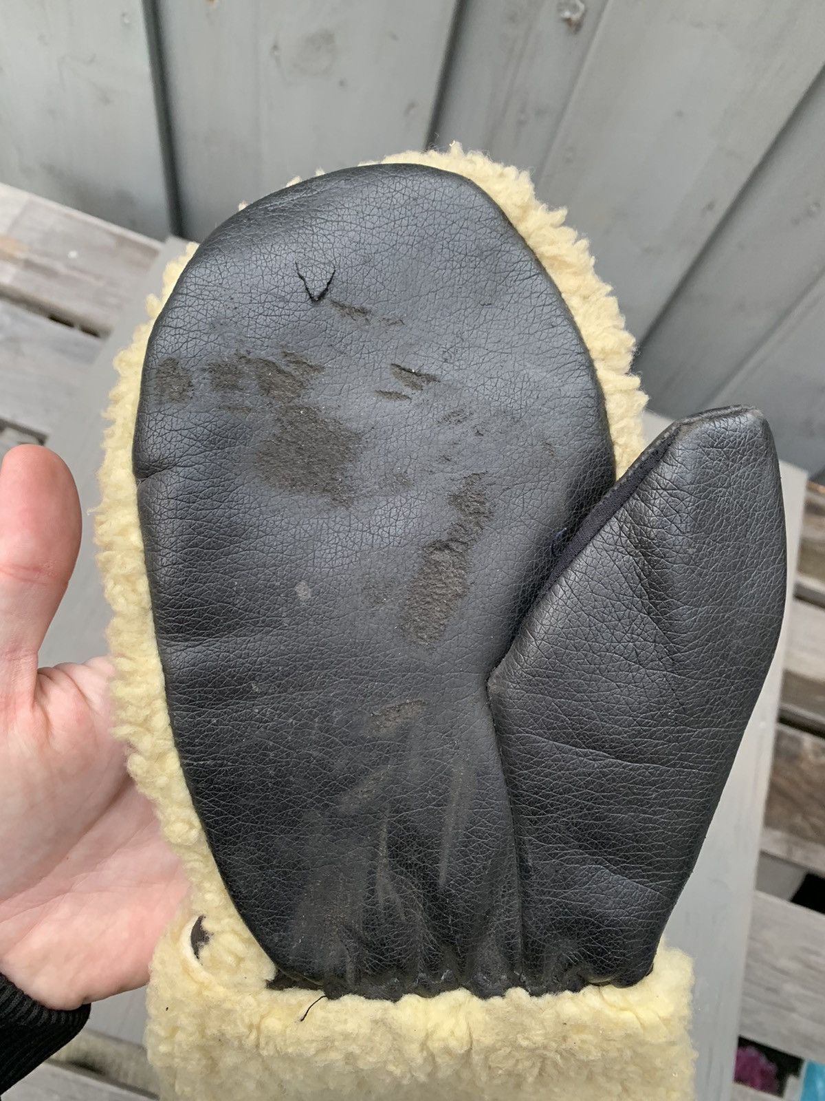 Vintage Vintage Shearling Mittens Vegan Leather Wool Sheepskin 90s Size ONE SIZE - 10 Thumbnail