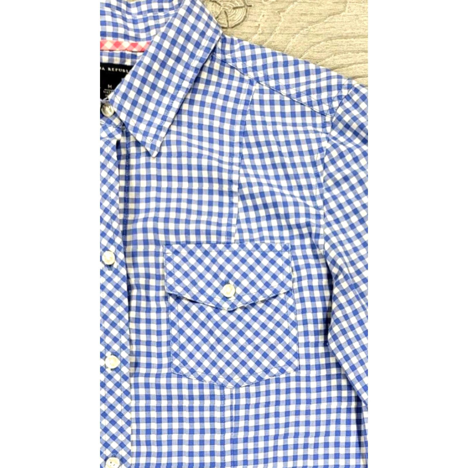 Banana Republic Banana Republic Plaid Button-Up Western Shirt Women M Blue 100% Cotton Pockets Basic Casual 4-Pocket Western Shirt Womens M Banana Republic Size M / US 6-8 / IT 42-44 - 3 Thumbnail