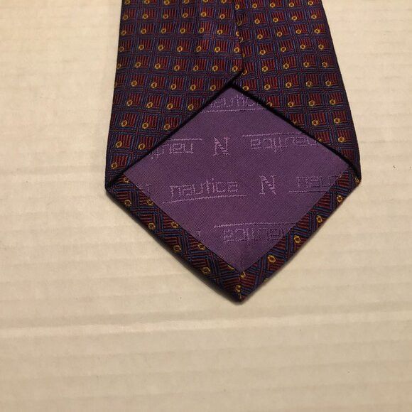 Nautica nautica men's new purple silk tie 3 3/4" X 58" Size ONE SIZE - 3 Thumbnail
