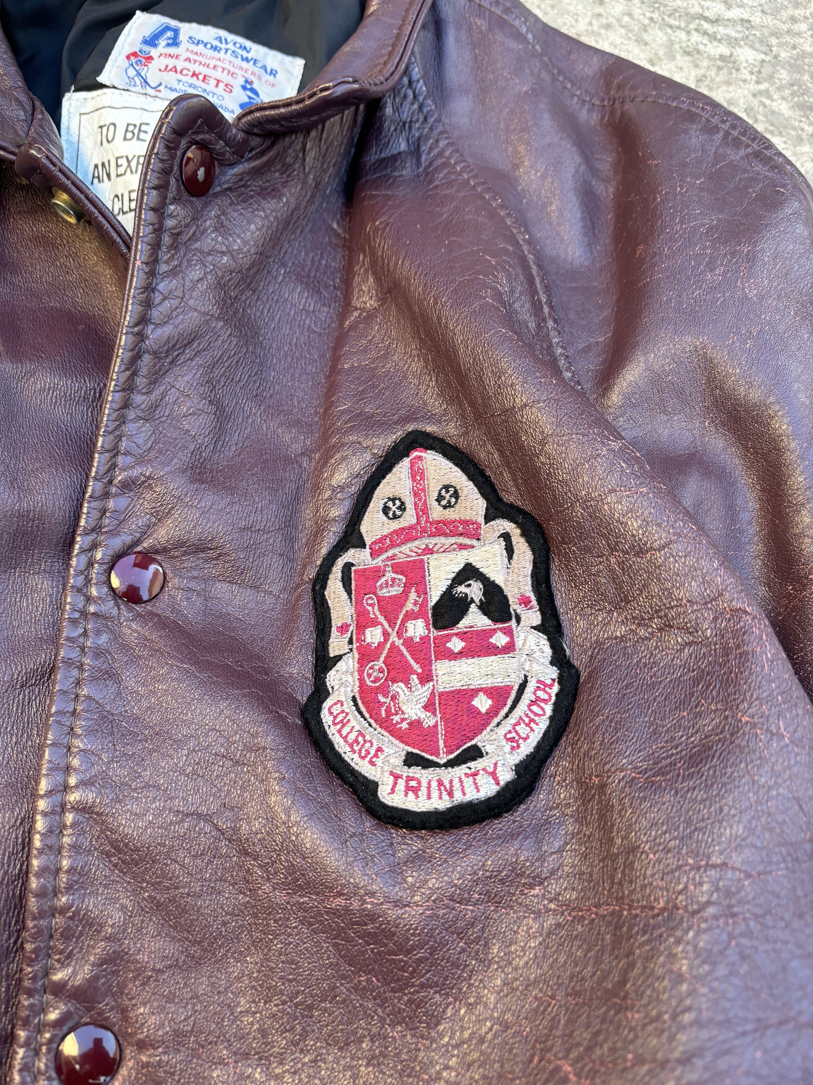 Other Vintage 70s Avon Sportswear Trinity Hockey Leather Jacket Size US L / EU 52-54 / 3 - 5 Thumbnail