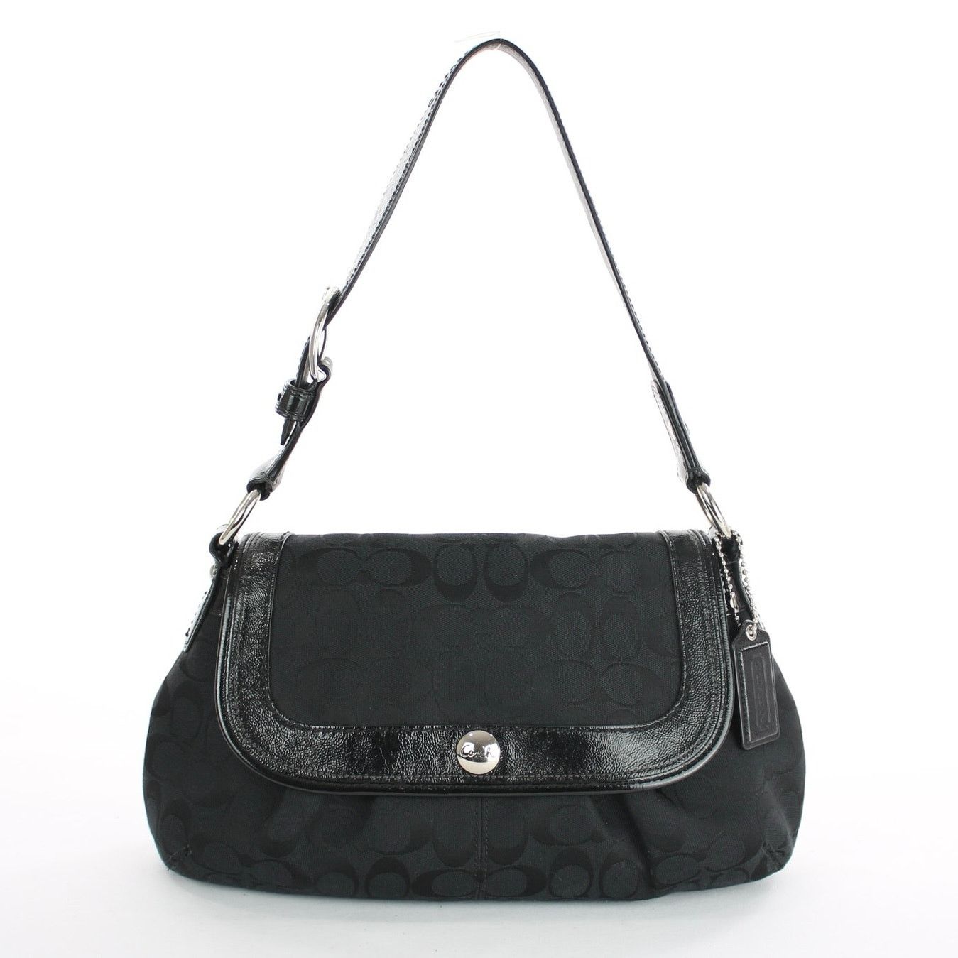Coach Coach Y2K Signature Jacquard Black Leather Hobo Shoulder Bag