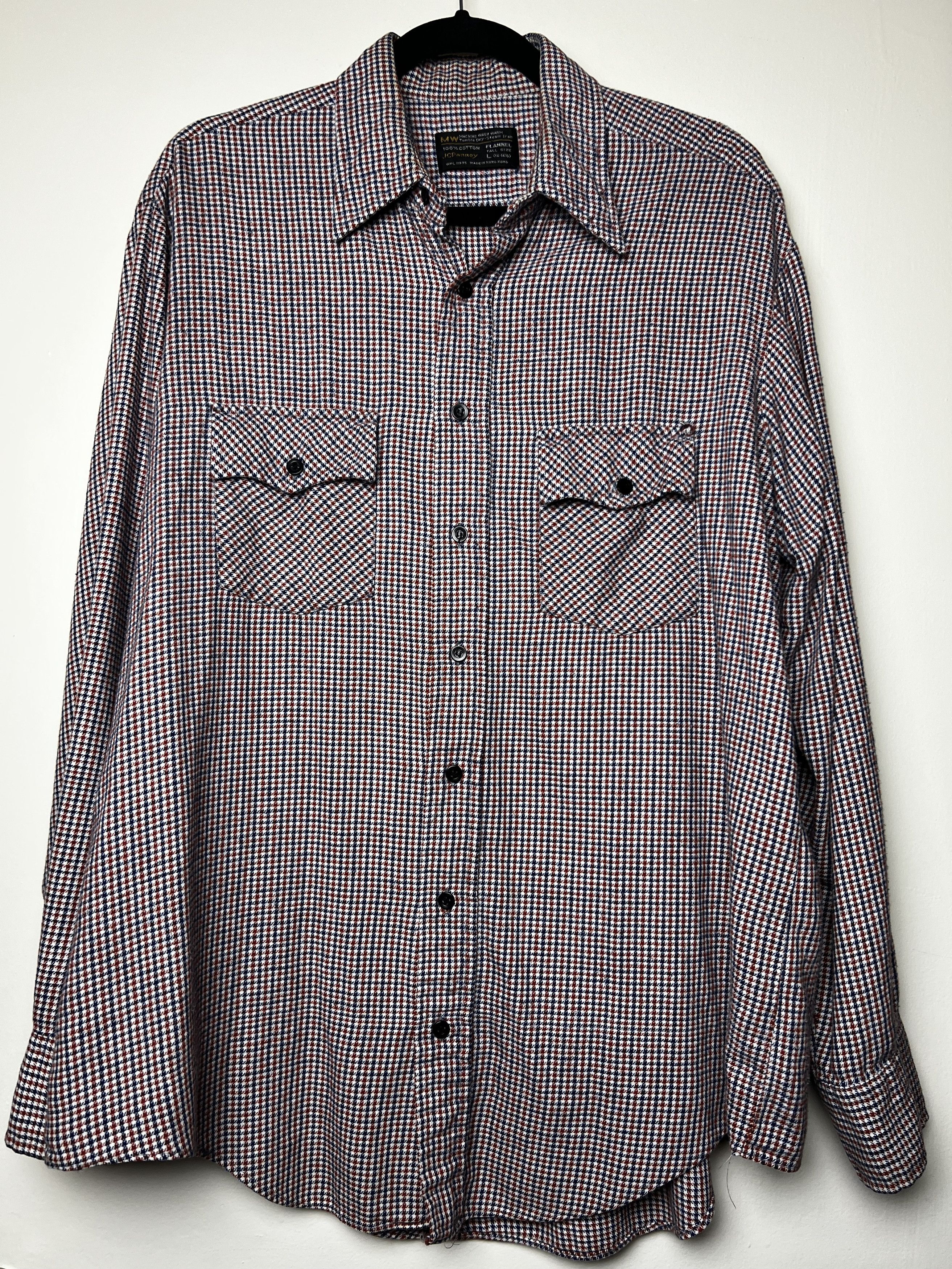 JCPenney Vintage JC Penny Red, White, and Blue Flannel Size US L / EU 52-54 / 3 - 9 Thumbnail