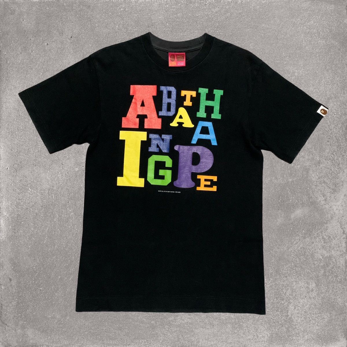 Bape Bape Small Multi Graphic Black Tee A Bathing Ape 2005 Size US S / EU 44-46 / 1 - 1 Thumbnail