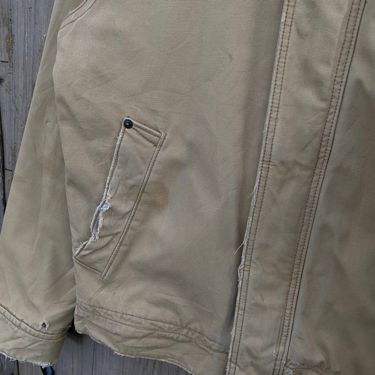 American Eagle Outfitters × Vintage Y2k American Eagle Outfitters Distressed Tan Jacket Size US M / EU 48-50 / 2 - 10 Thumbnail