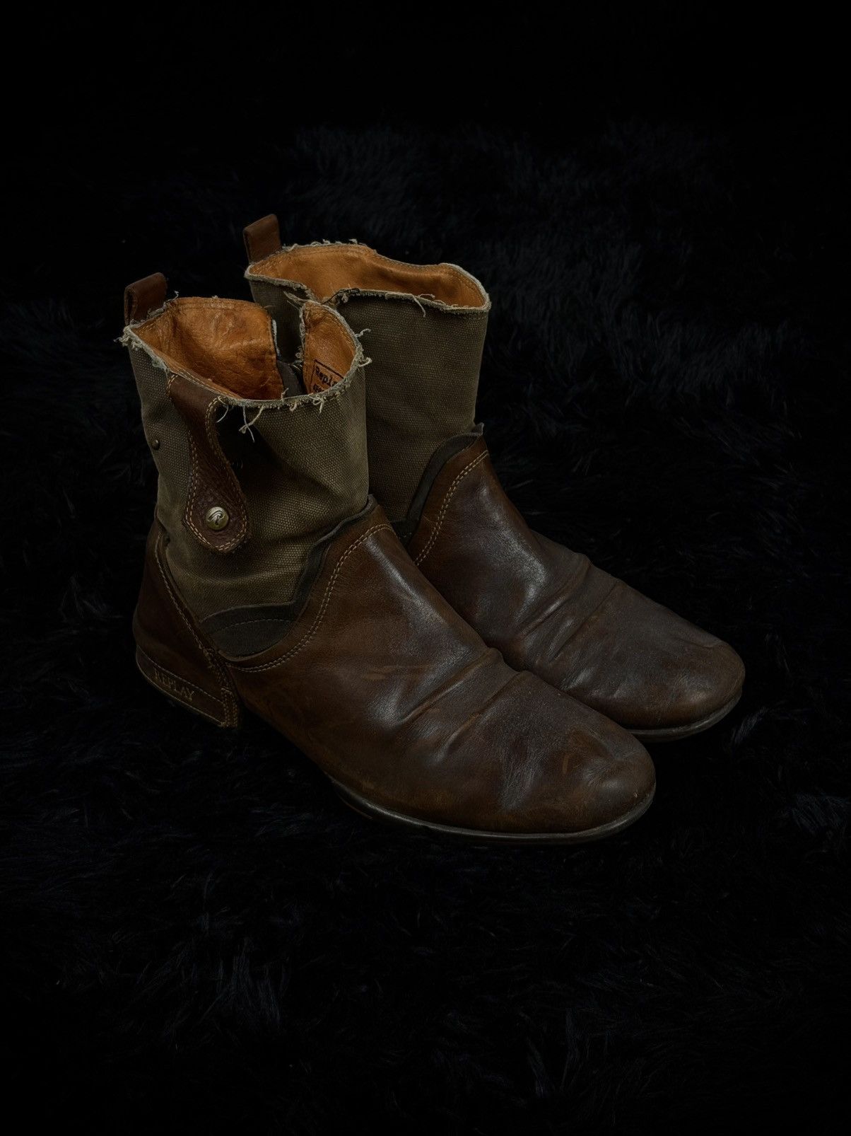 Replay Avant Garde Archive Military Ankle Leather Boots
