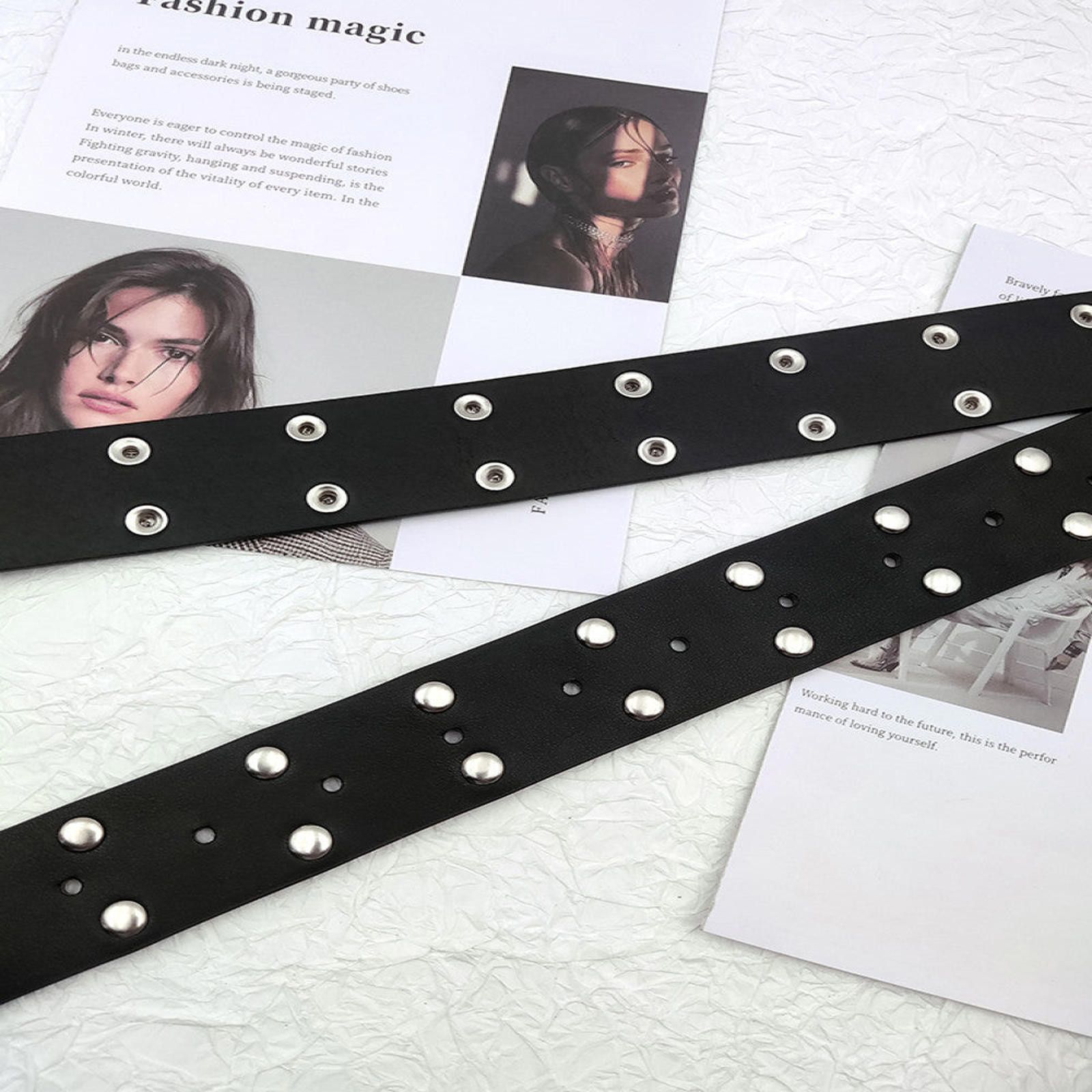 Other Black Studded Belt with Silver Buckle Size ONE SIZE - 6 Thumbnail