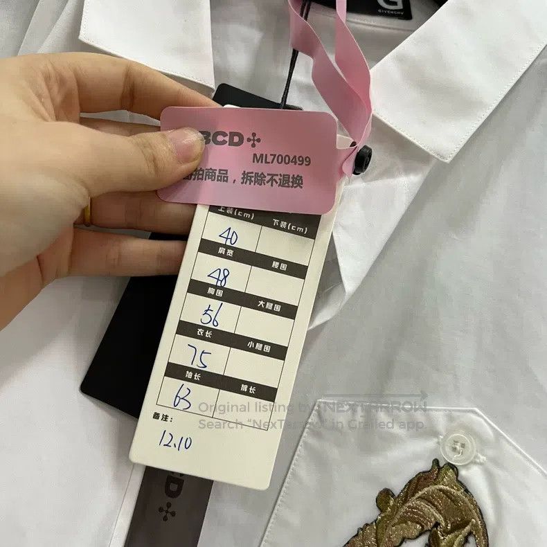 Givenchy Givenchy Size37 White Pocket Embroidered Shirt Size US M / EU 48-50 / 2 - 5 Thumbnail