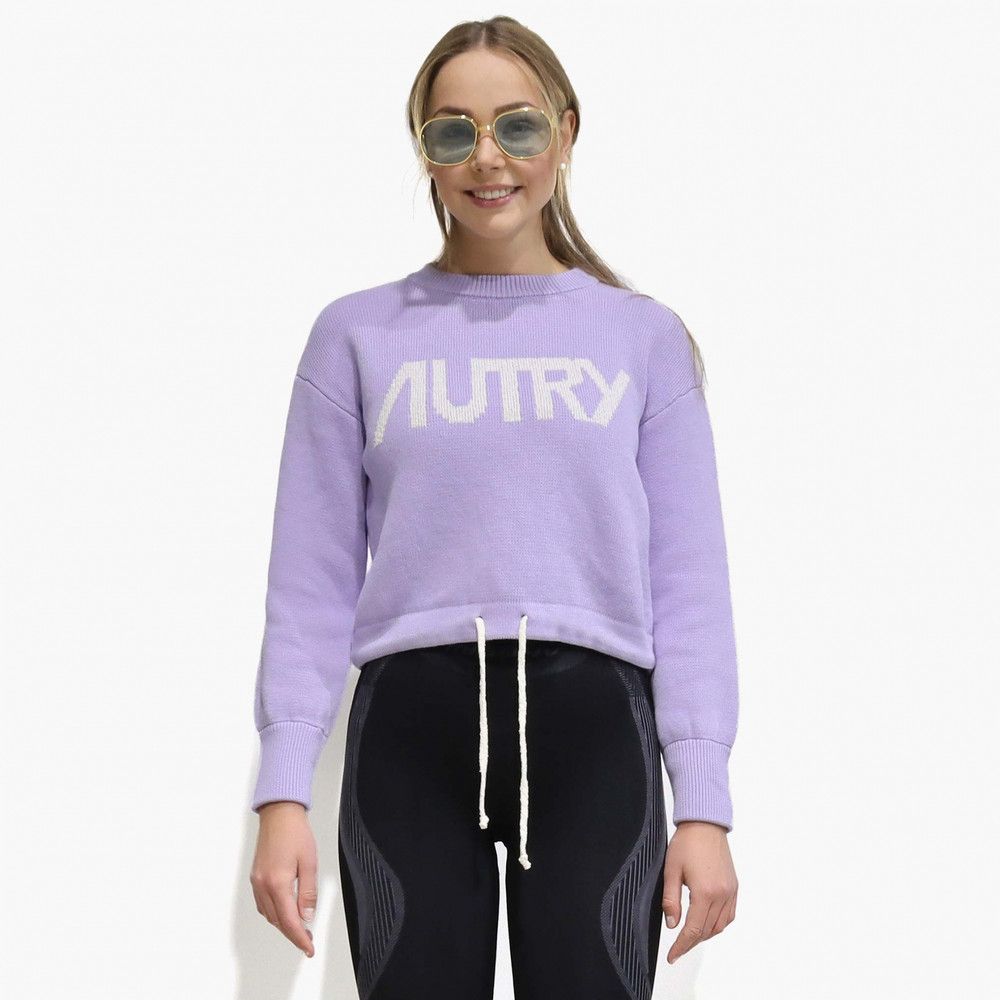 AUTRY o1y0725 Crewneck Sweater in Lilac Size S / US 4 / IT 40 - 1 Thumbnail