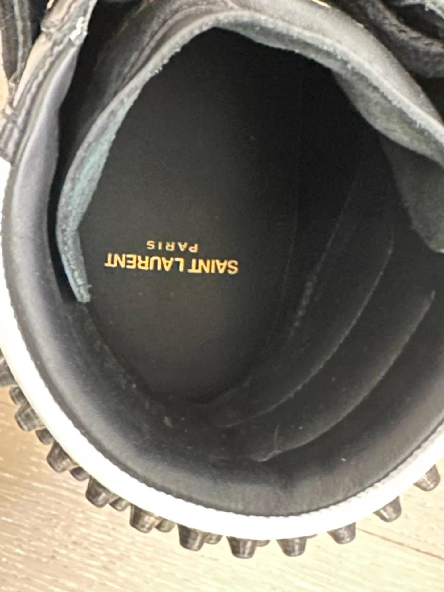 Saint Laurent Paris SLP Black & White Rivet Sneakers 41 Good Condition Size US 8 / EU 41 - 4 Thumbnail