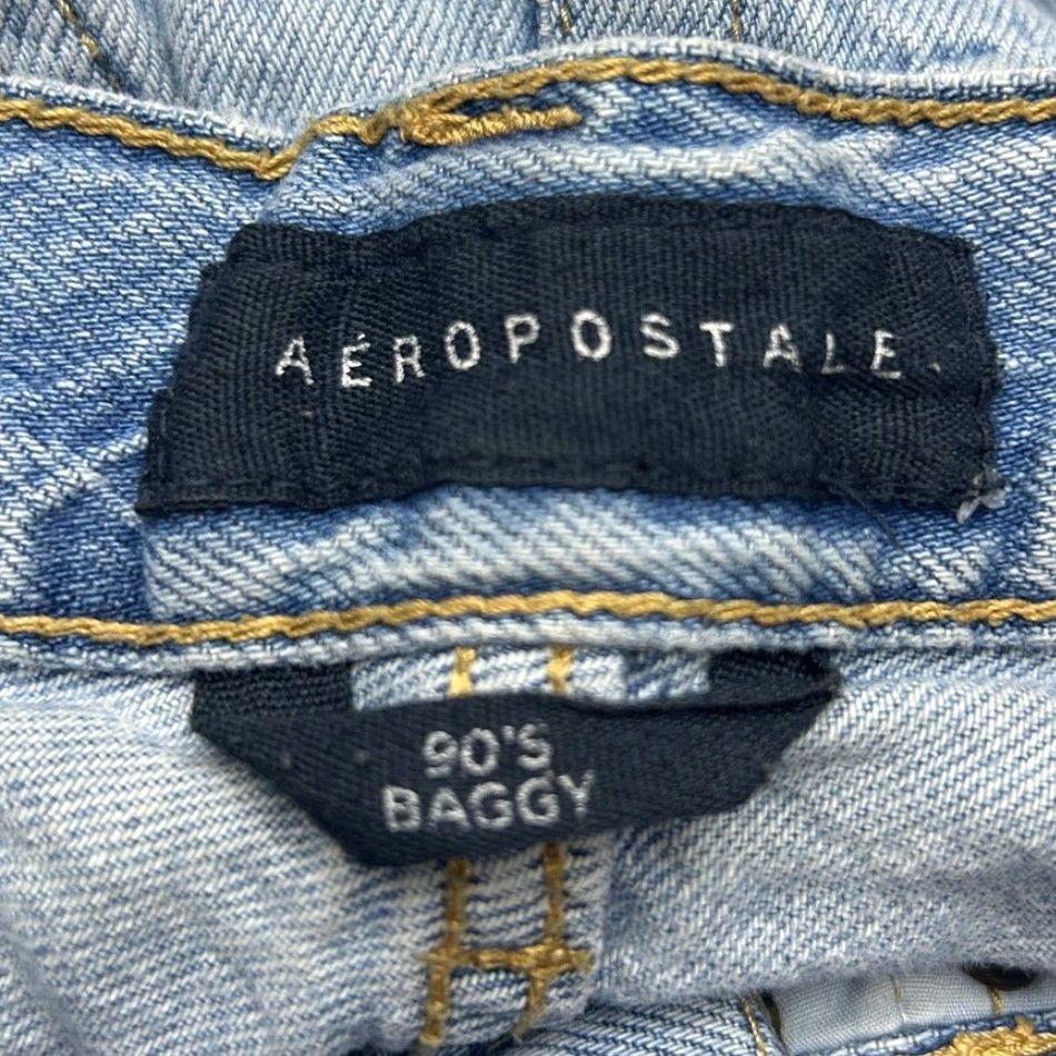 Vintage Aéropostale Jeans Blue Denim High Rise 90s Baggy Distressed 100% Cotton 4 Womens Jeans Baggy High Rise Distressed 90s Womens Boys Mens? Size 27" / US 4 / IT 40 - 4 Thumbnail