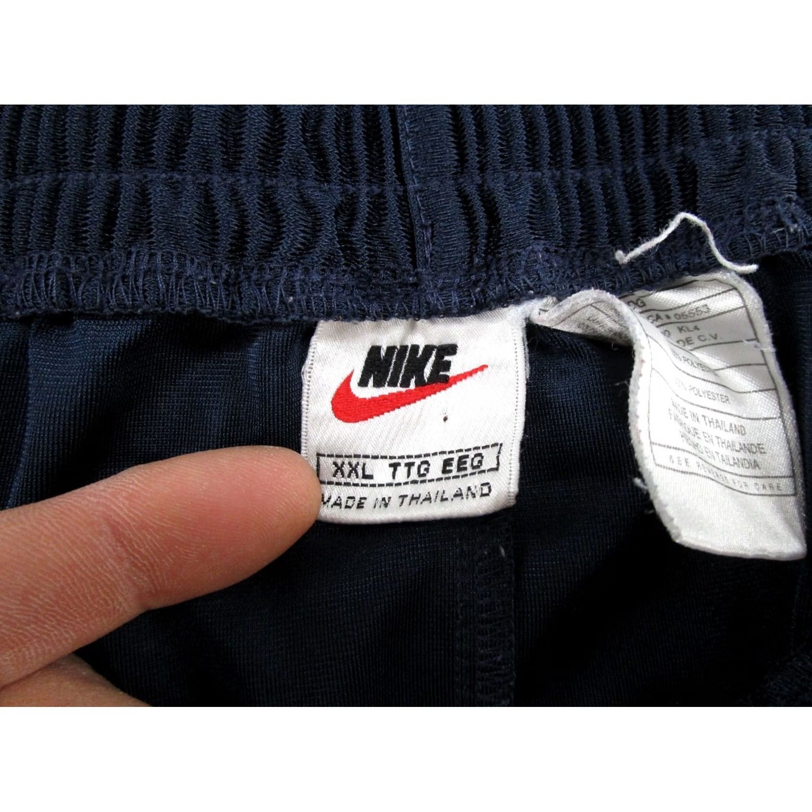Nike VINTAGE Nike White Tag Snap Pants 2XL Blue Swoosh Breakaway Track Basketball Pants Mens 90s Athleisure Classic University USA Size US 39 - 4 Thumbnail