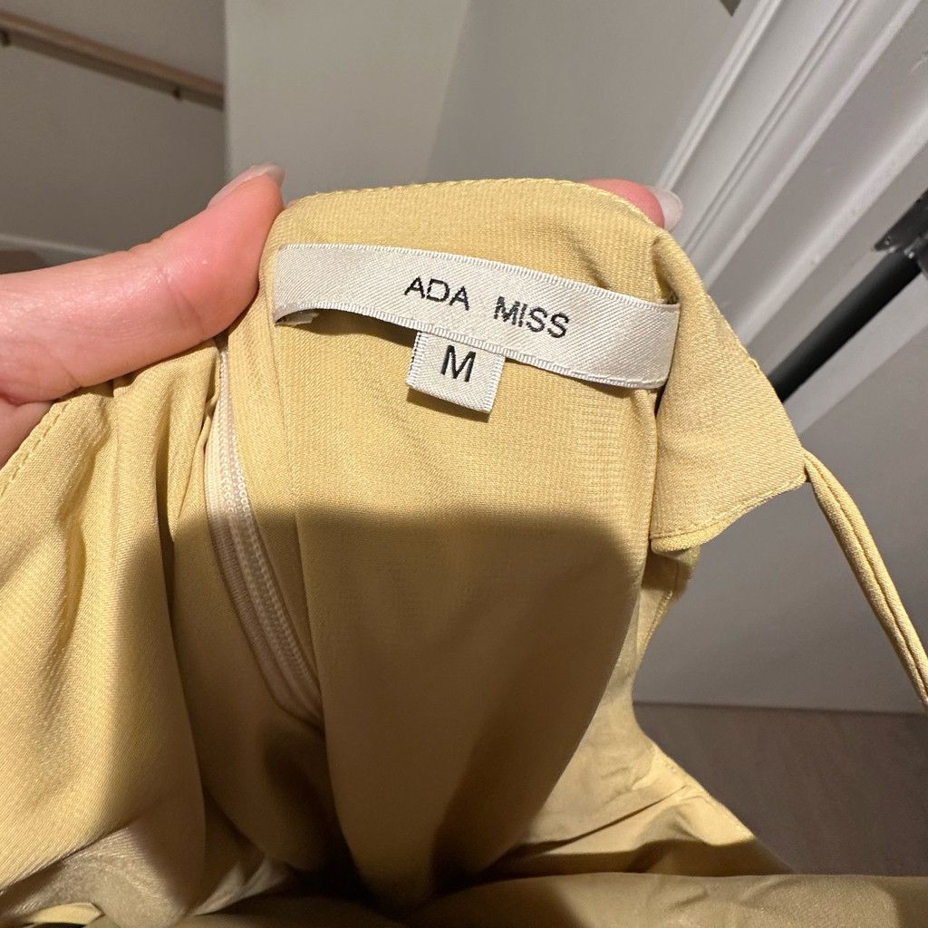 Zara Elegant Yellow Draped Boat Neckline Midi Dress Size S / US 4 / IT 40 - 10 Thumbnail