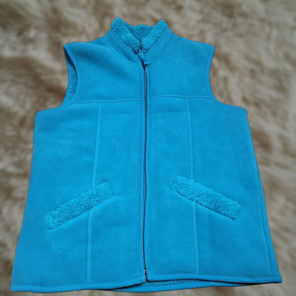 Coldwater Creek VINTAGE Coldwater Creek Women's Vest Sherpa Full Zip XS Blue NWT Size XS / US 0-2 / IT 36-38 - 1 Thumbnail