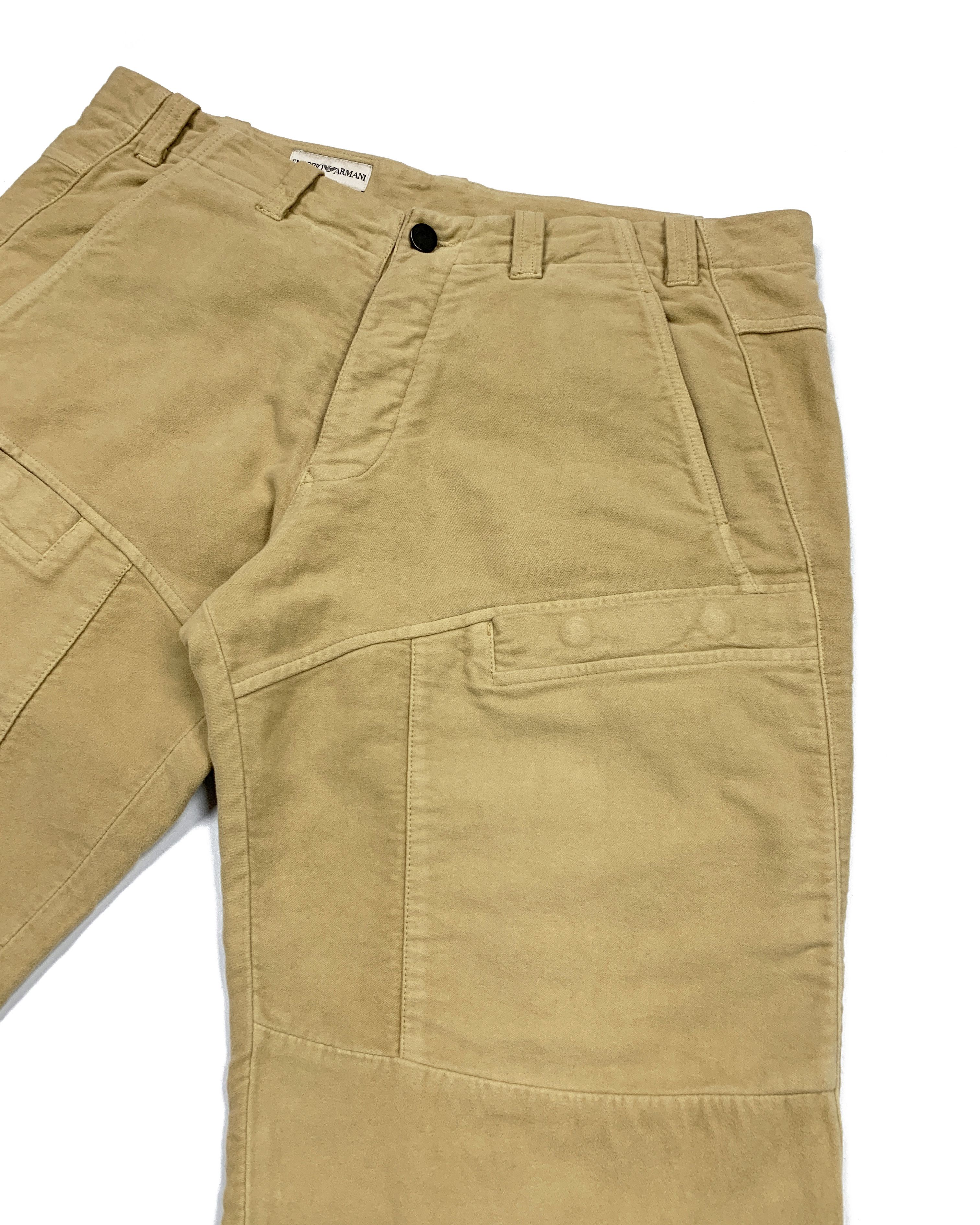 Armani × Emporio Armani × Giorgio Armani 00s Moleskin Cotton Cargo Pants Size US 35 - 2 Thumbnail
