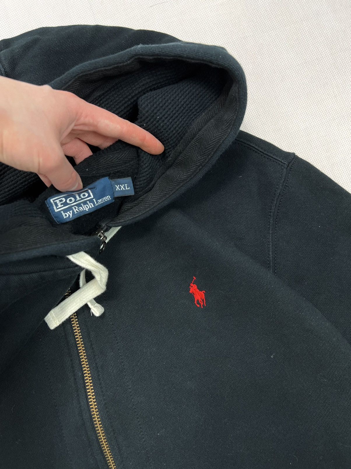 Polo Ralph Lauren × Ralph Lauren × Vintage Baggy Hoodie Polo Ralph Lauren Black Zipped Size US XXL / EU 58 / 5 - 2 Thumbnail