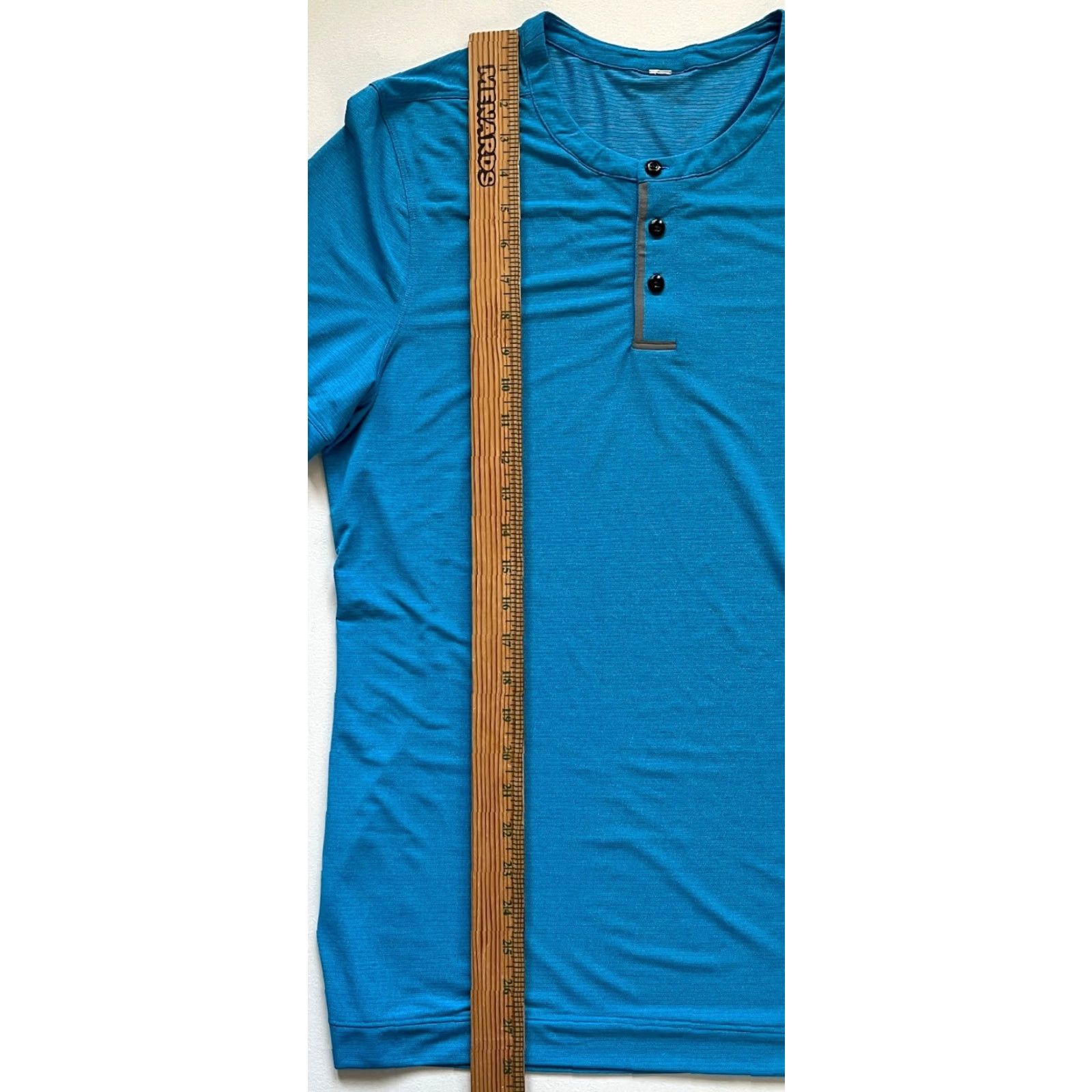 Lululemon Lululemon Men's Short Sleeve Henley Shirt Blue M T-Shirt Pullover Activewear Lightweight Stretch Size US M / EU 48-50 / 2 - 7 Thumbnail