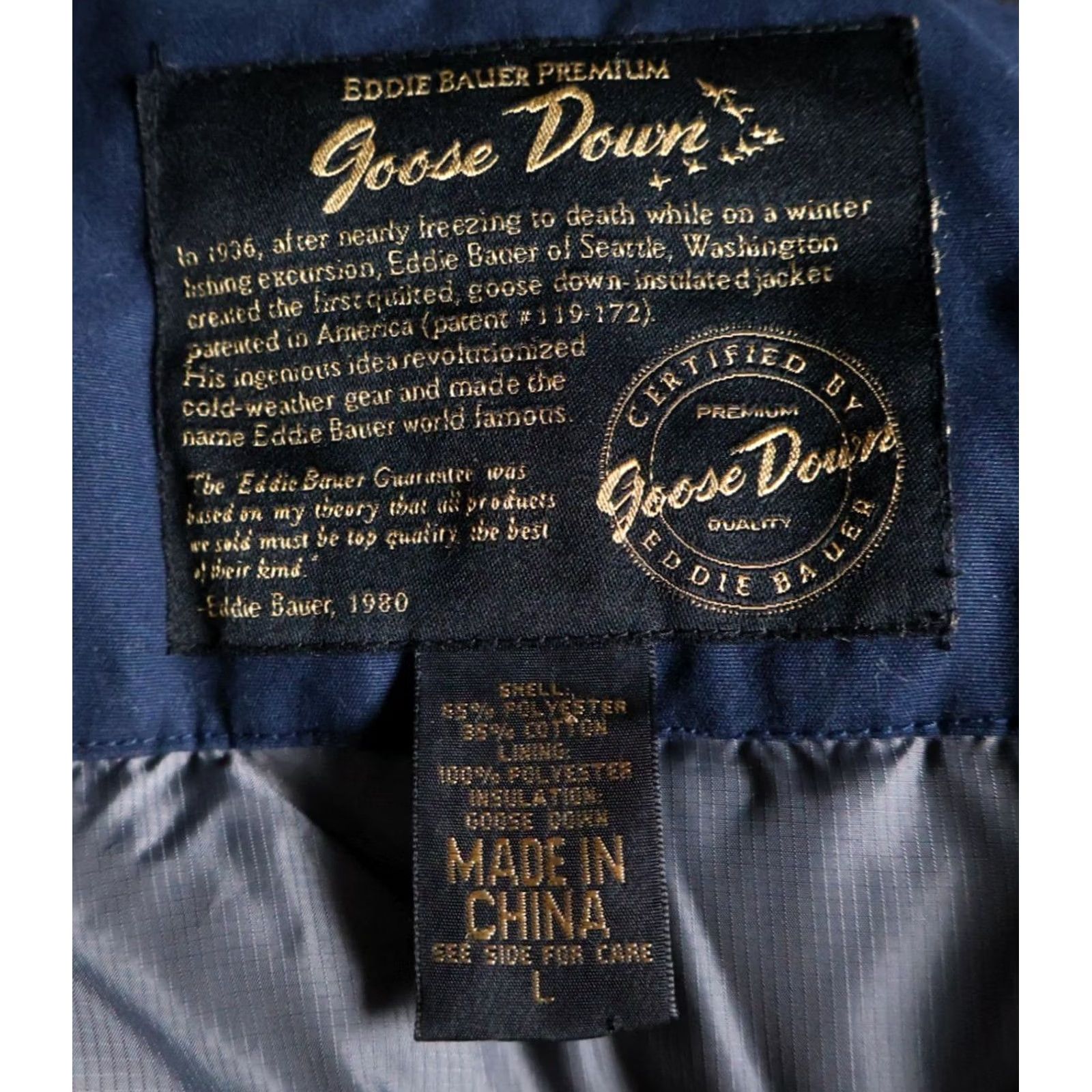 Eddie Bauer Eddie Bauer Premium Goose Down Jacket Men's Large Blue Puffer Jacket Size US L / EU 52-54 / 3 - 3 Thumbnail