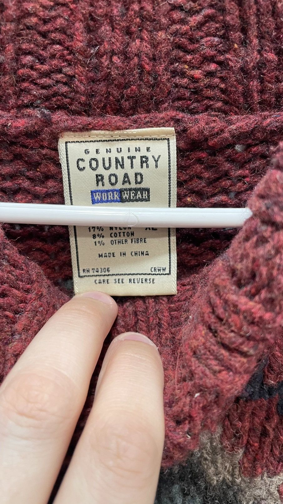 Country Road Country Road maroon patterned knit Turtleneck Size US XL / EU 56 / 4 - 3 Thumbnail