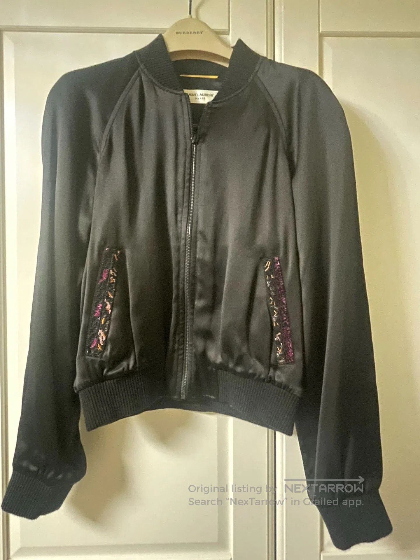 Saint Laurent Paris Saint Laurent Black Teddy Sequined Bomber Jacket. Size XS / US 0-2 / IT 36-38 - 1 Thumbnail