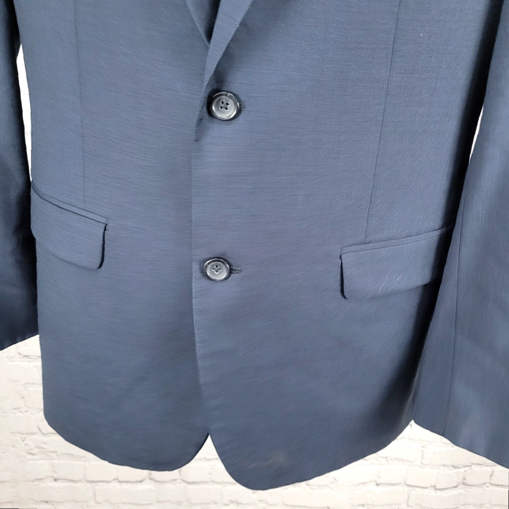 Pronto Uomo Pronto Uomo Blazer Blue 100% Wool 2-Button Notch Double-Vented Adult 42L Mens Size 42R - 6 Thumbnail