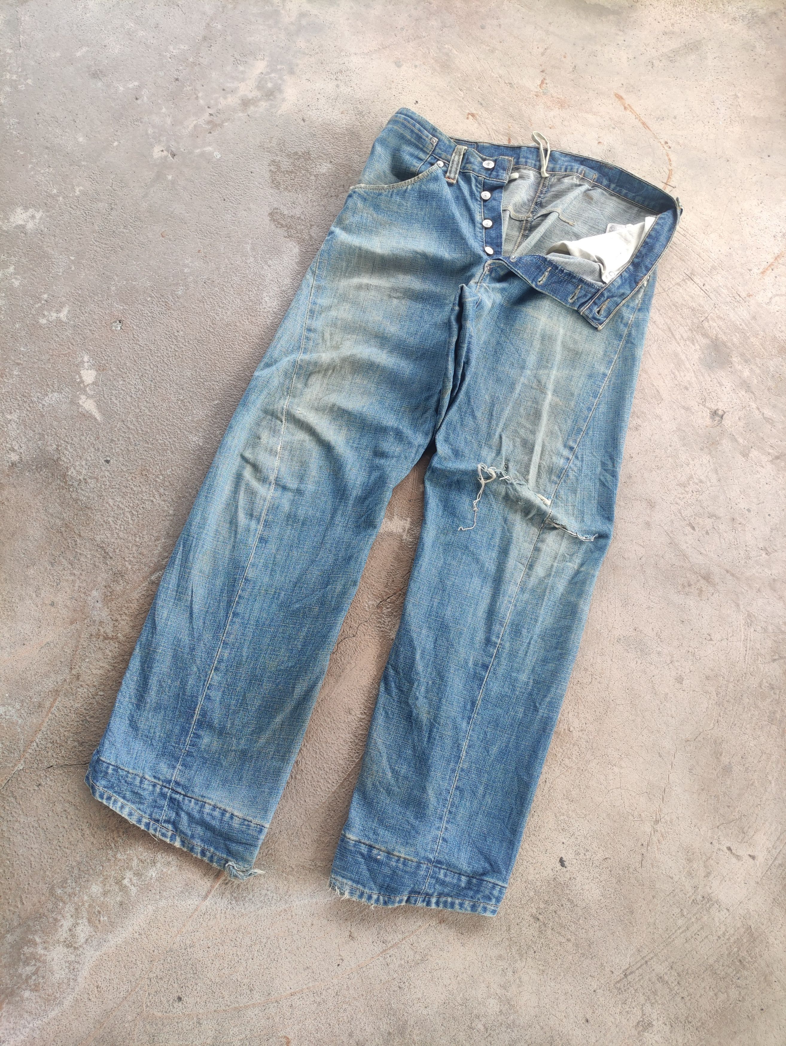 Levi's Vintage Levis Jean Baggy Button Distressed Faded Denim Size US 34 / EU 50 - 2 Thumbnail