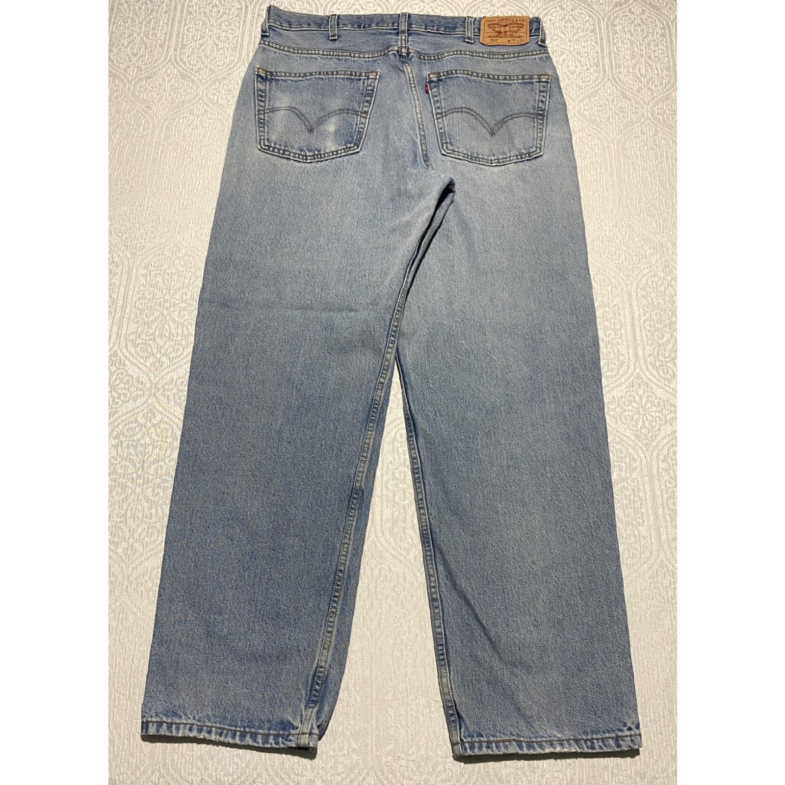 Levi's VINTAGE Levi's Jeans Men's 550 38x32 Blue Relaxed Fit Denim 100% Cotton Made in Brazil Mens Straight Pockets Logo Leather Patch Red Tab 550™ Trending Size US 38 / EU 54 - 2 Thumbnail