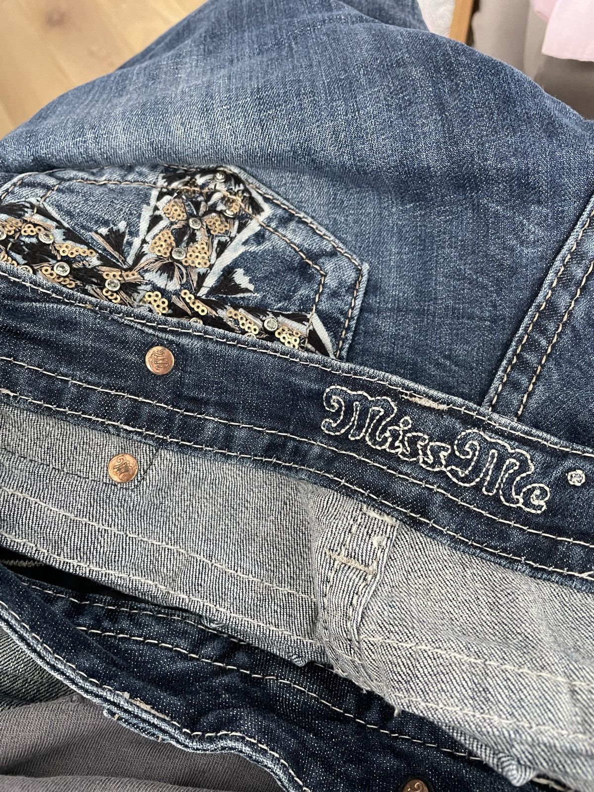Miss Me × Rock Revival × True Religion Miss Me Vintage Y2k Avant Garde Denim Jeans Trousers Pants Size 31" - 10 Thumbnail