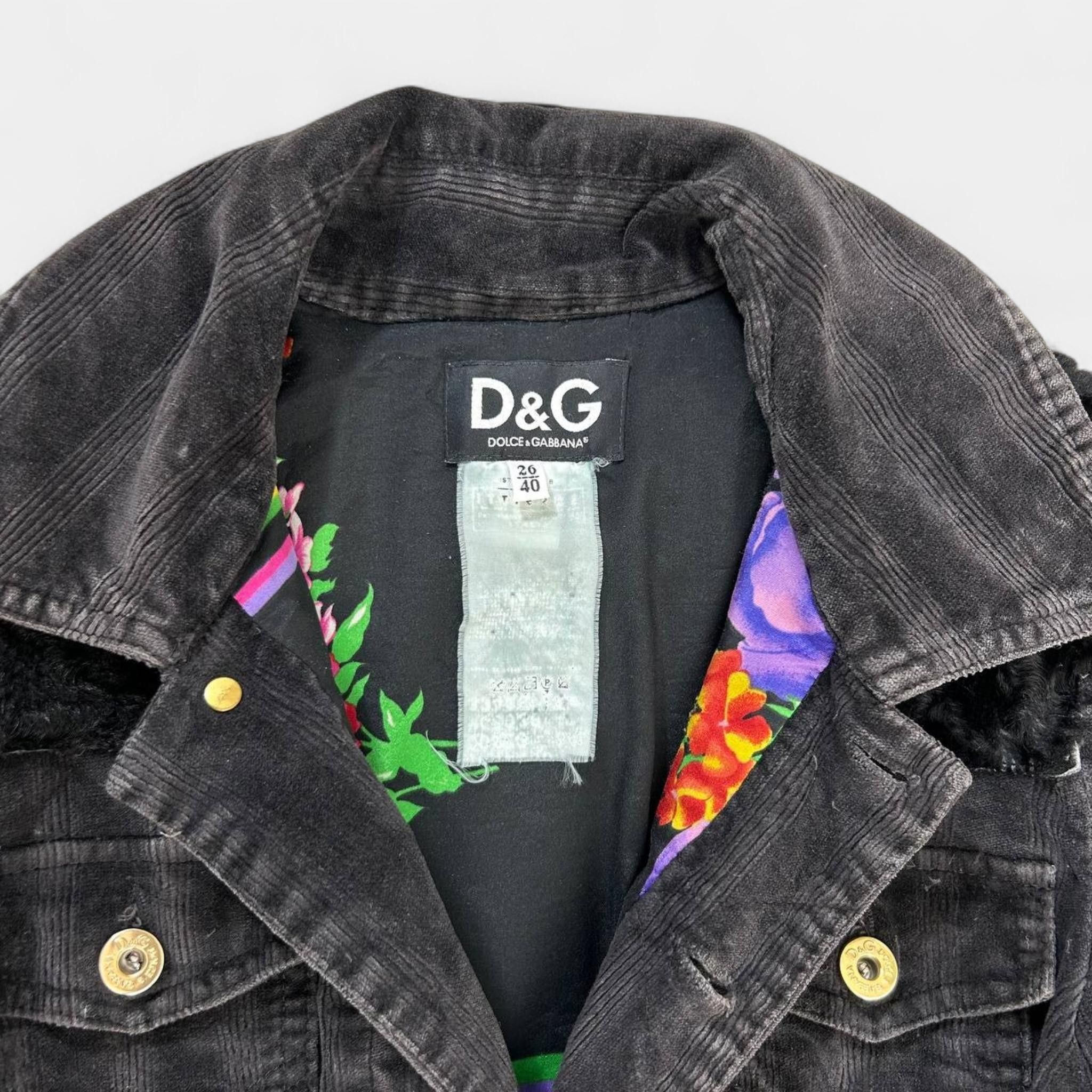 Dolce & Gabbana Dolce & Gabbana Black Corduroy Trucker Denim Jacket Size US S / EU 44-46 / 1 - 8 Thumbnail