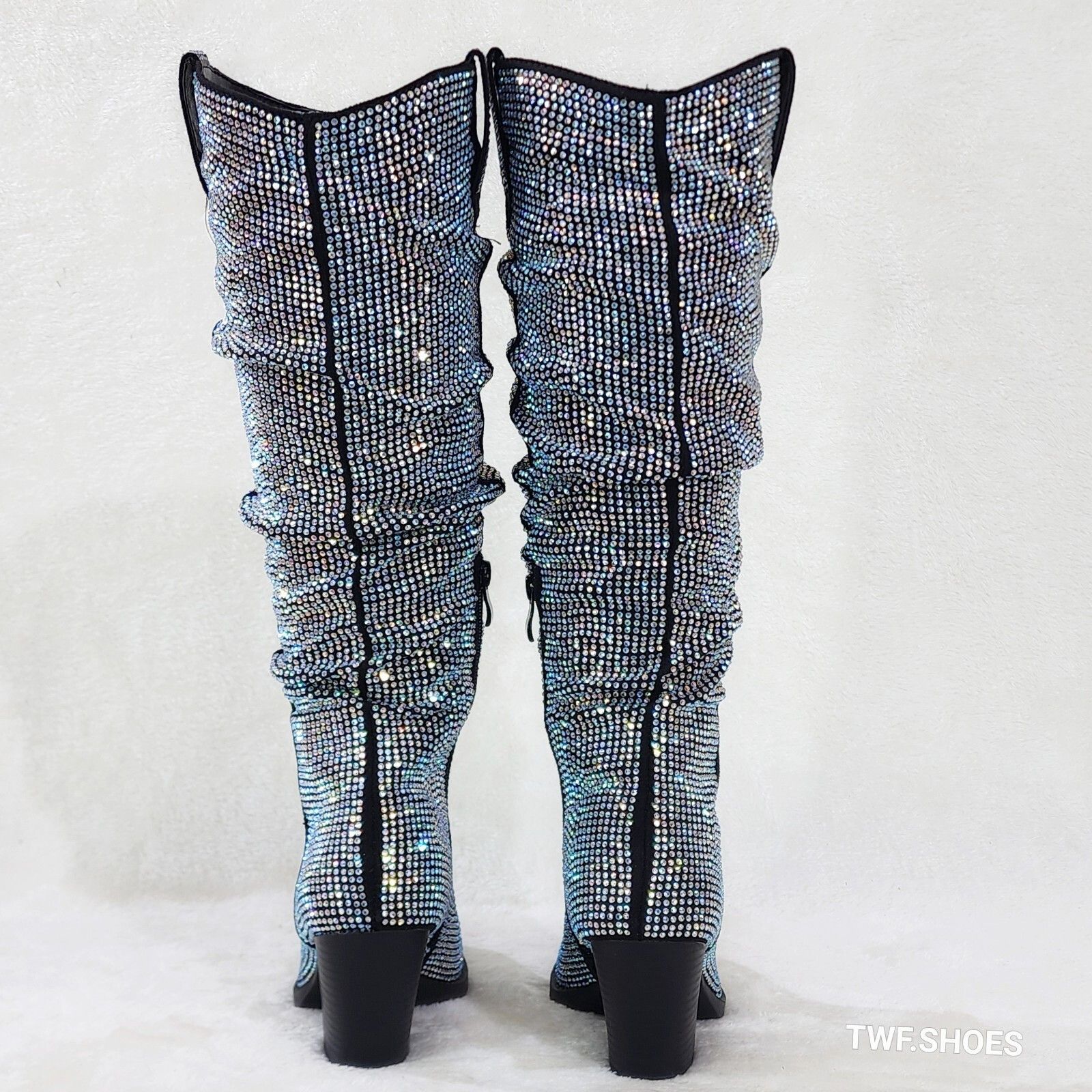 Other Angel Rider Iridescent Rhinestones Glam Western Cowgirl Slou Size US 10 / IT 40 - 5 Thumbnail
