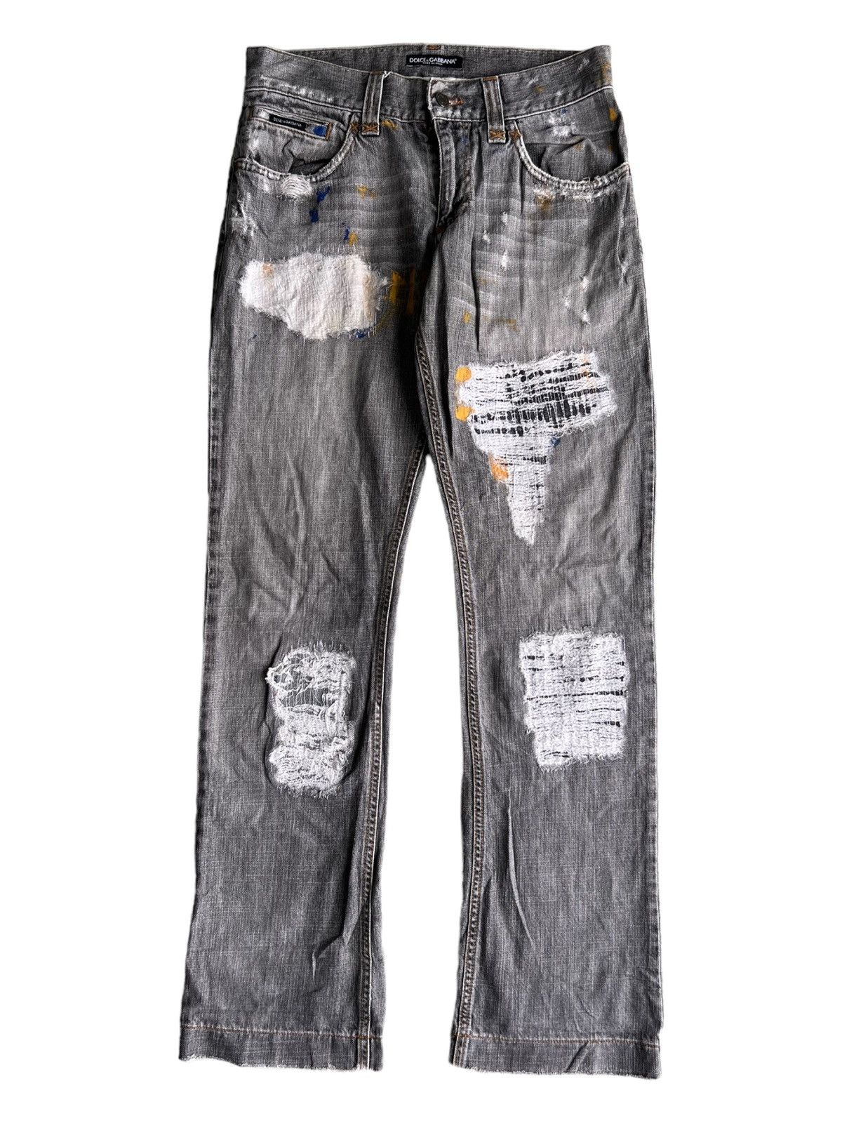 Dolce & Gabbana ARCHIVE D&G Sashiko Boro Runway Damaged Dirty Jeans Denim Size US 32 / EU 48 - 4 Thumbnail