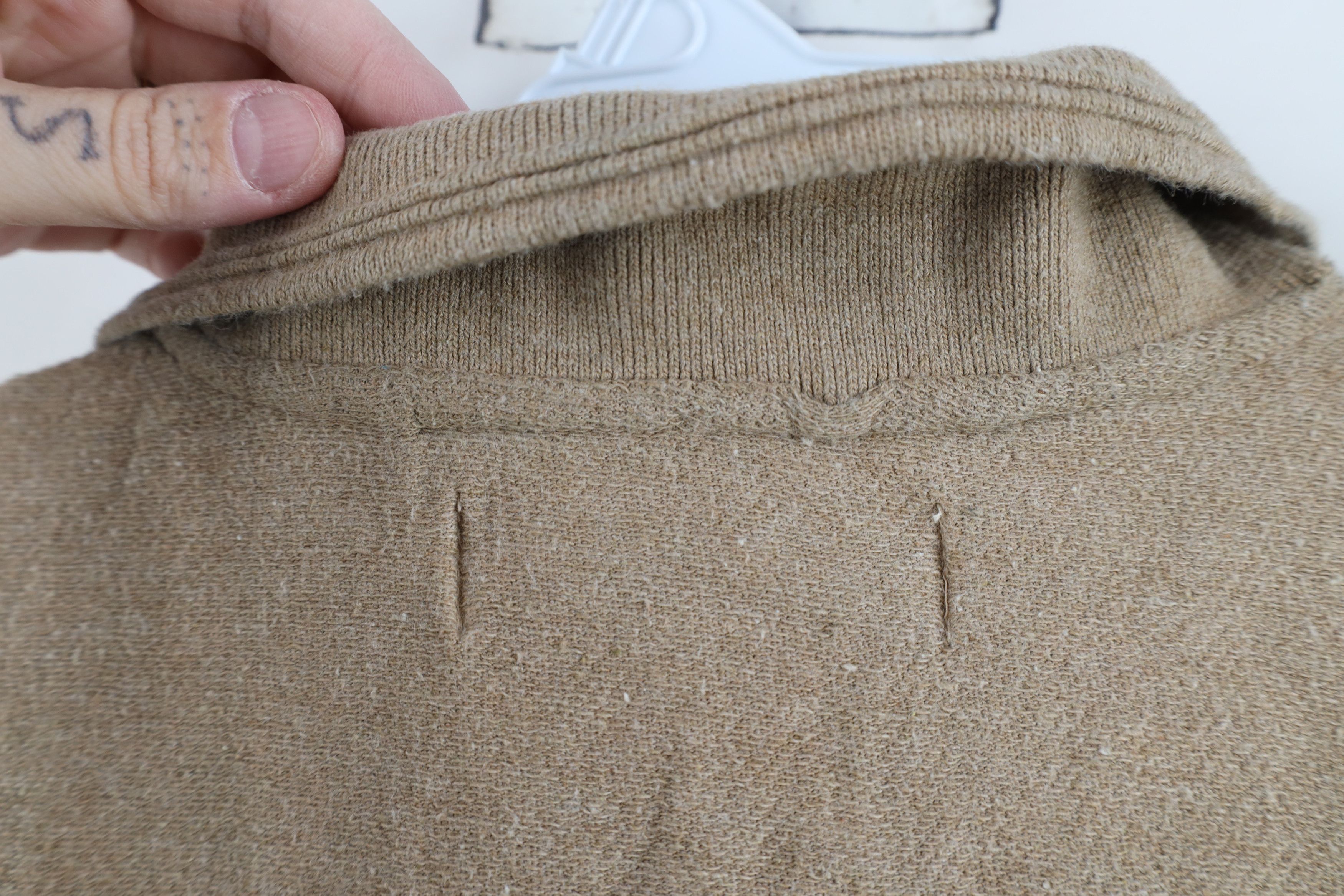 Vintage Vintage 90s Streetwear Blank Knit Golf Polo Shirt Beige Tan Size US L / EU 52-54 / 3 - 8 Thumbnail
