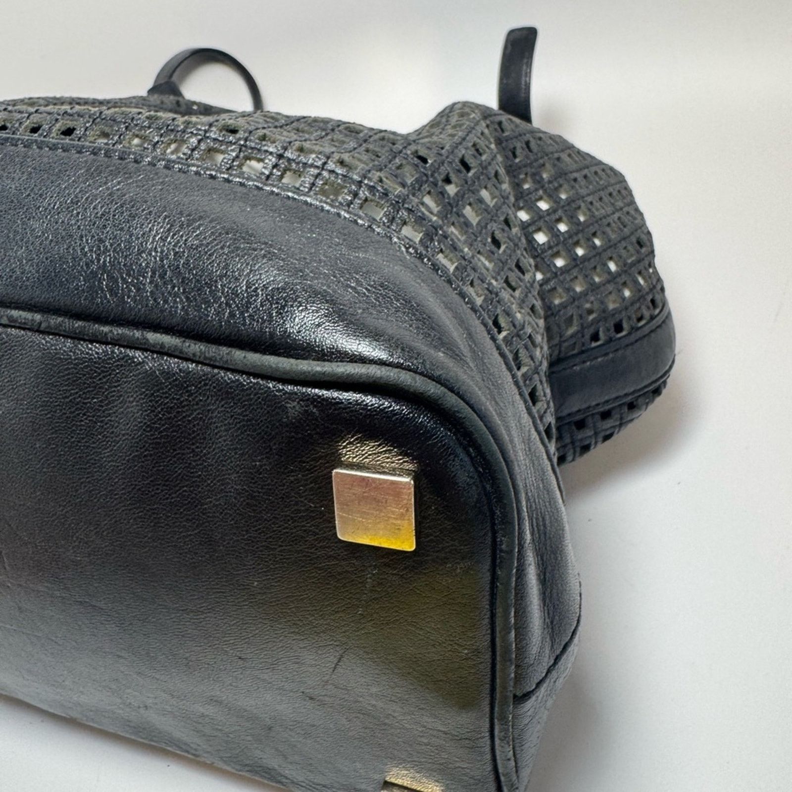 Michael Kors Michael Kors Bridget Black Leather Large Perforated Tote Bag Size ONE SIZE - 14 Thumbnail