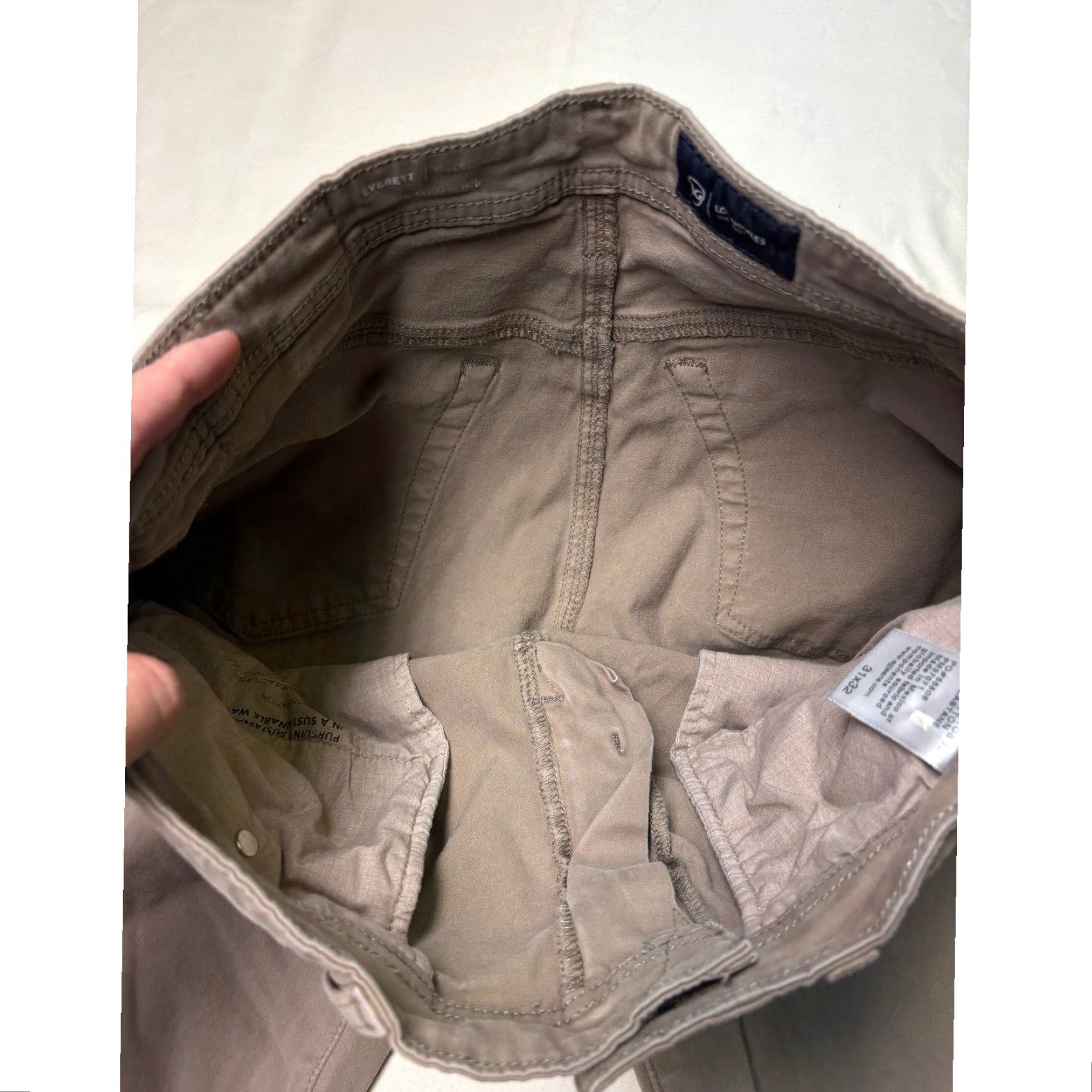 AG Jeans AG Jeans Everett Slim Straight Chinos Tan Mens 31x31 Cotton Elastane Chino Pants Slim Straight Tan Casual Workwear Mens Size US 31 - 4 Thumbnail