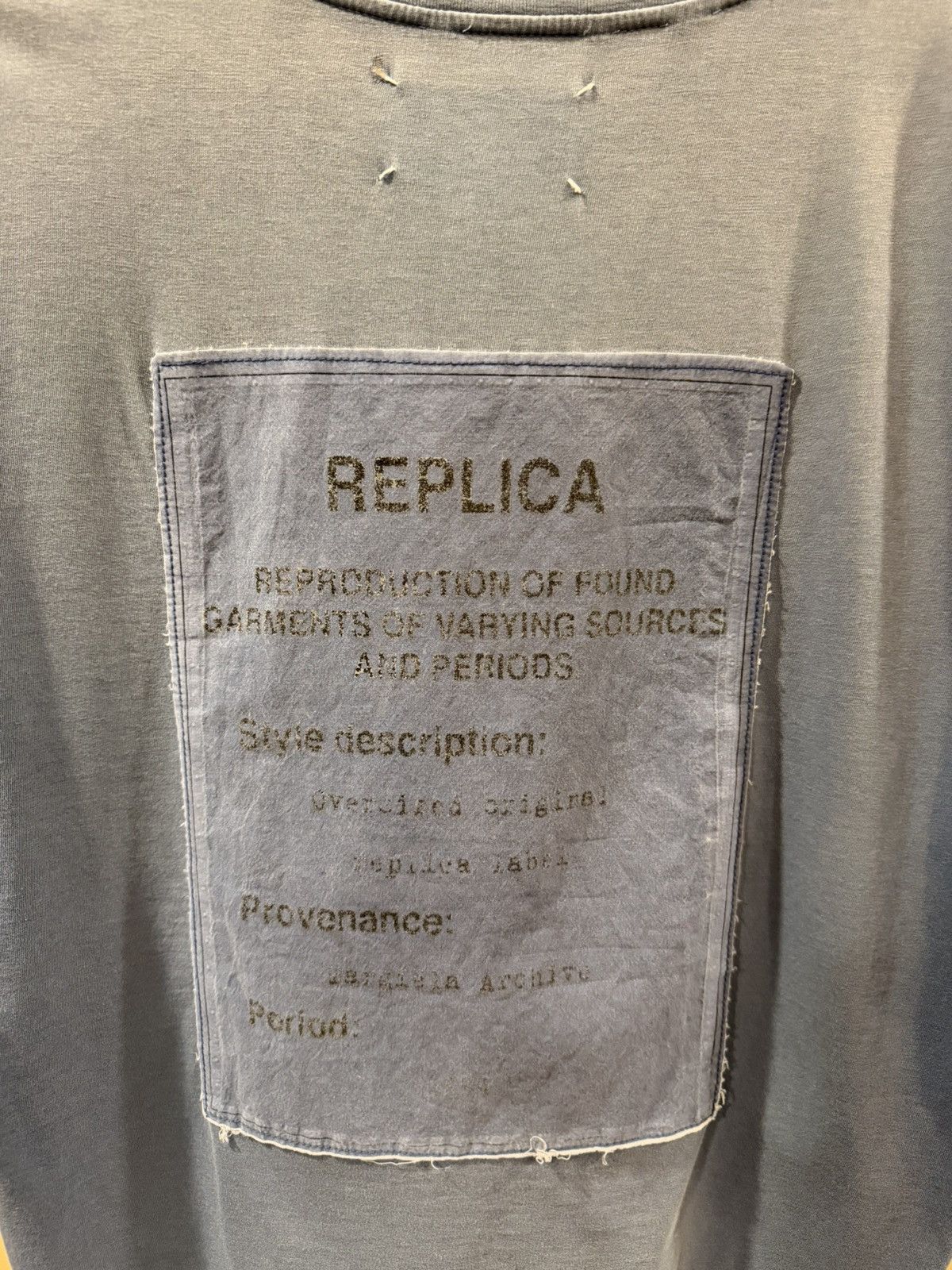 Maison Margiela Maison Margiela Replica Logo Faded Blue Oversized T-Shirt Size US S / EU 44-46 / 1 - 6 Thumbnail