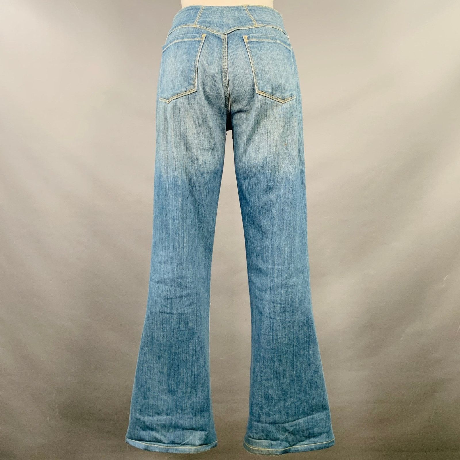Other 29 Blue Cotton Blend Washed Five Pockets Flared Jeans Size 29" - 2 Thumbnail