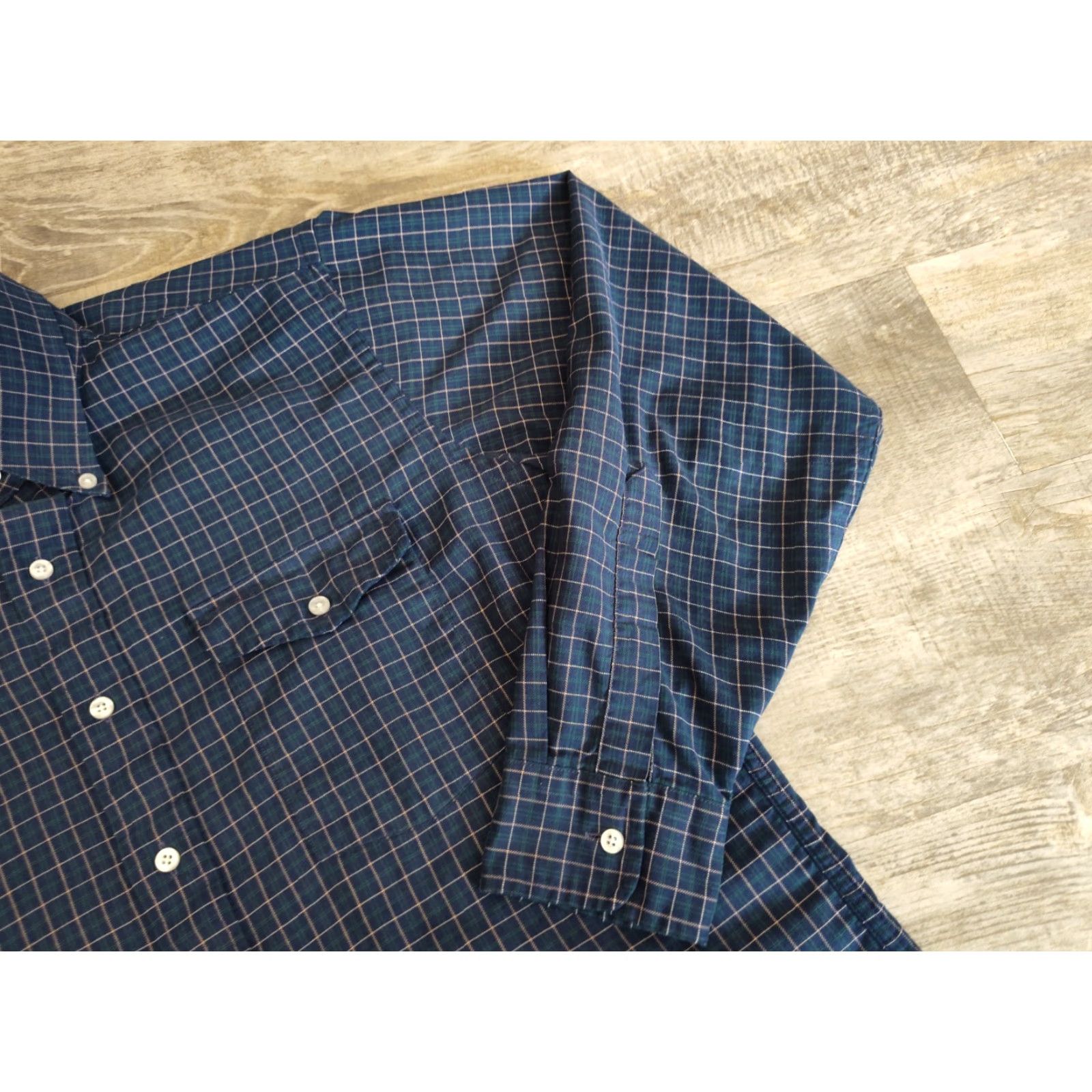 Vintage VINTAGE L.L. Bean Men's Plaid Shirt Casual Travel All Seasons Cotton Blend Blue 44 Chest Made in USA Size US L / EU 52-54 / 3 - 4 Thumbnail