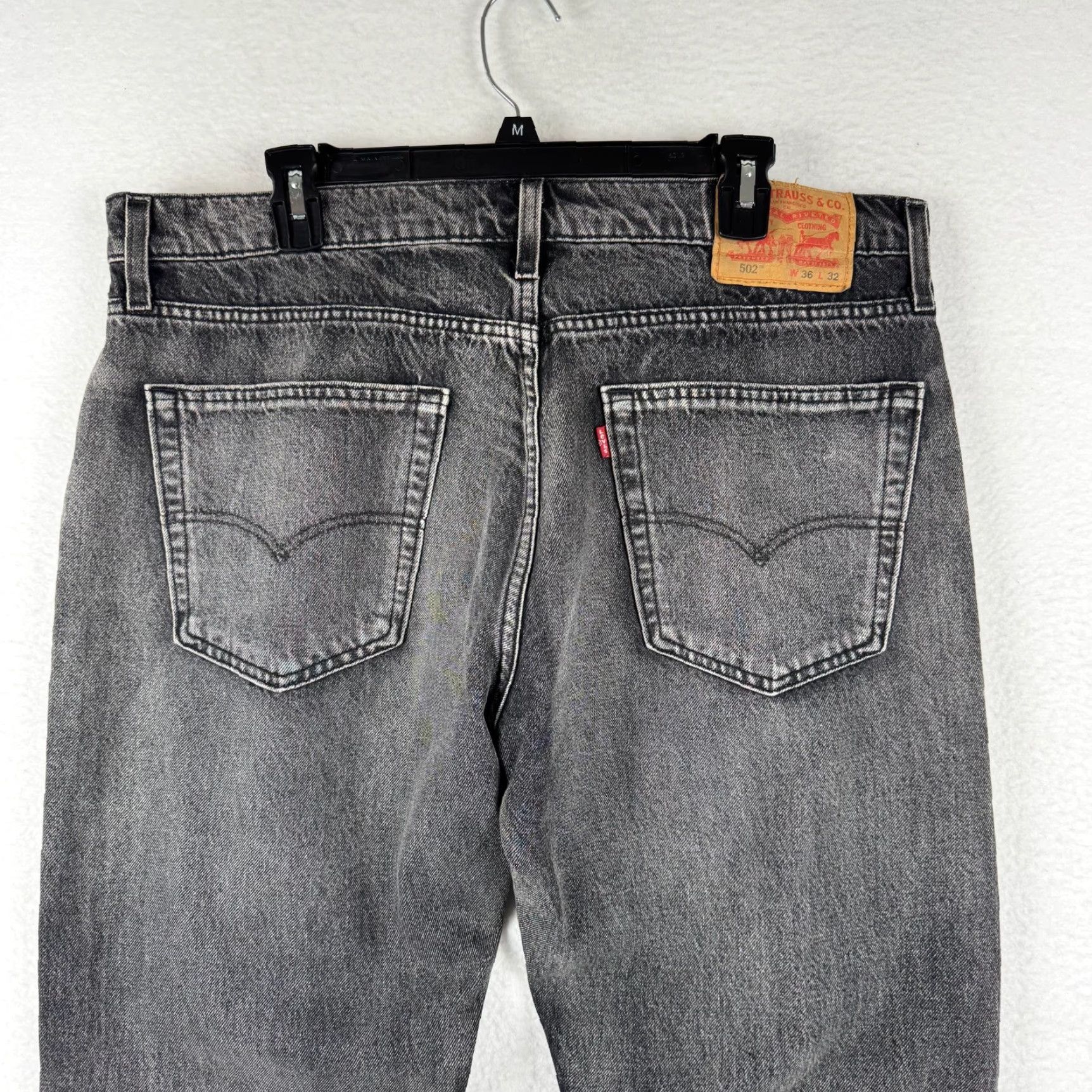 Levi's Levi's 502 Taper Jeans 36x32 Washed Black Stretch Denim NWT Regular Mens Size US 36 / EU 52 - 5 Thumbnail