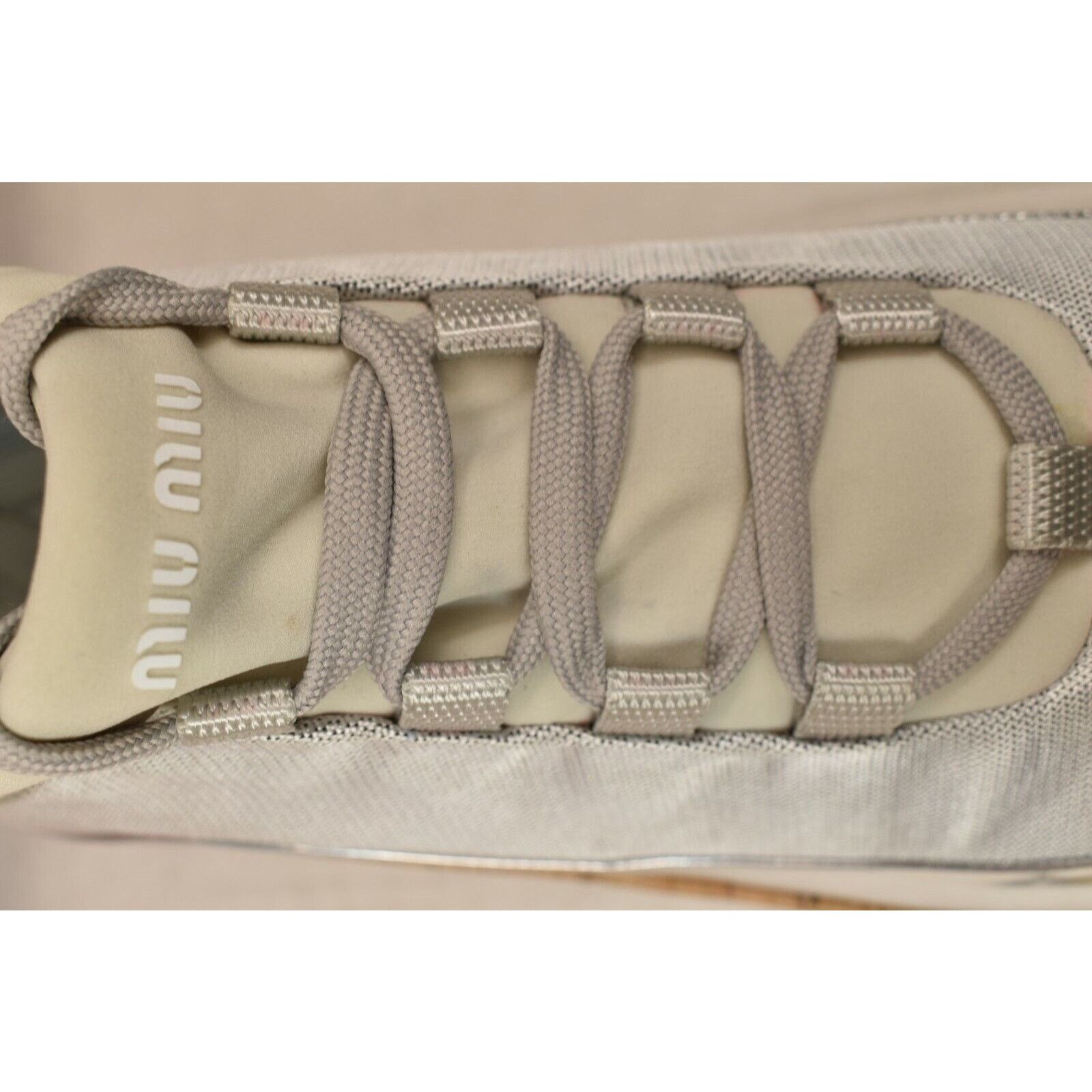 Miu Miu 5E281A SILVER PATENT LEATHER CORK PLATFORM SNEAKERS 40.5 Size US 10.5 / IT 40.5 - 9 Thumbnail