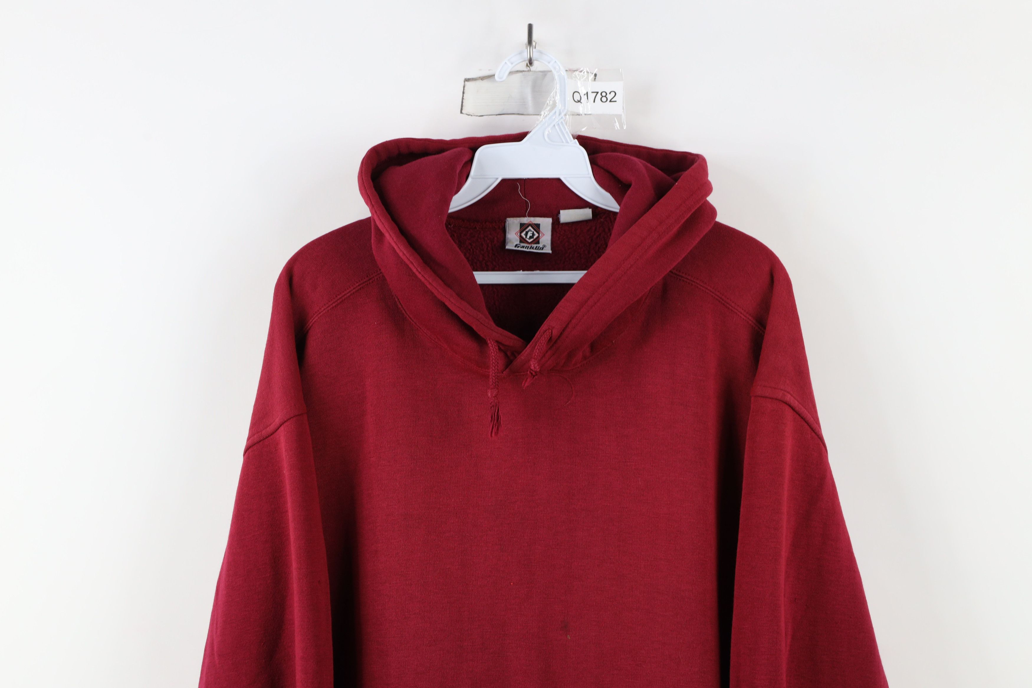 Vintage Vintage 90s Streetwear Blank Hoodie Sweatshirt Red Size US XXL / EU 58 / 5 - 2 Thumbnail
