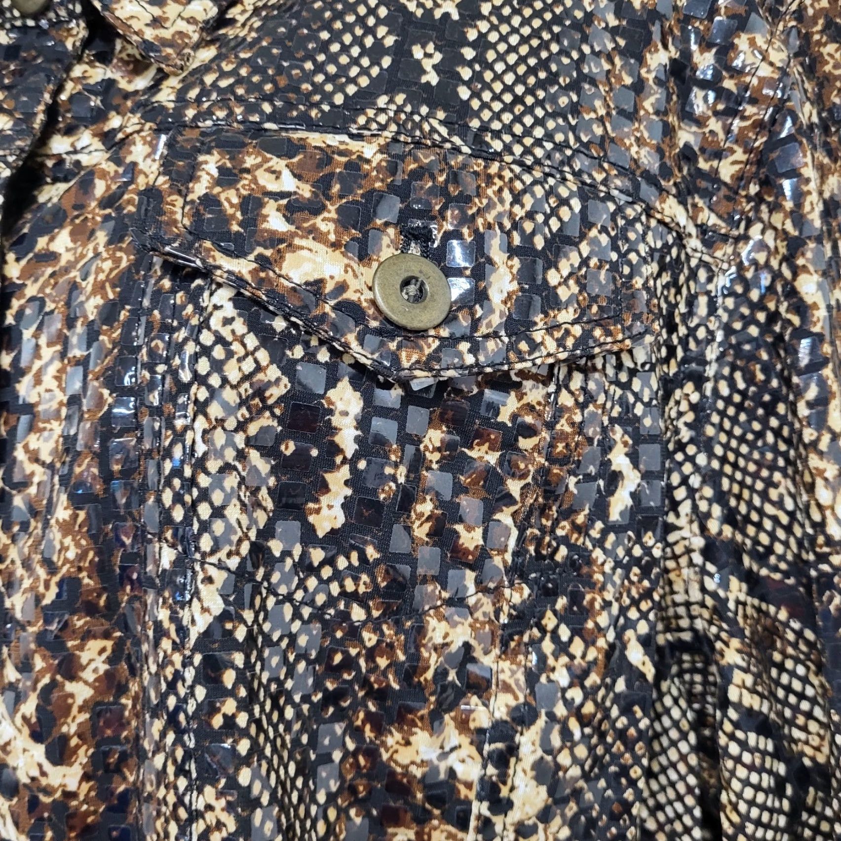 Vintage Ruby Rd. Snakeskin Jacket Women's Size 18 Brown/Tan/Black Shimmer Textured EUC Jacket Size XXL / US 16-18 / IT 52-54 - 5 Thumbnail