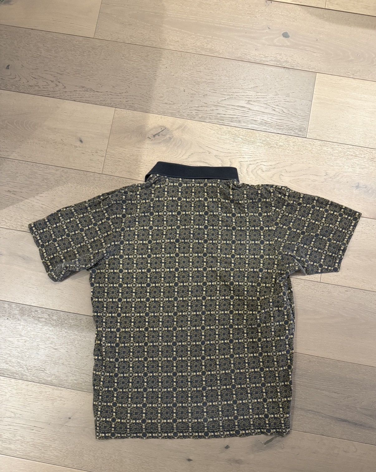 Supreme Supreme Patterned Polo Shirt Black/Gold (Size M)) Size US M / EU 48-50 / 2 - 3 Thumbnail